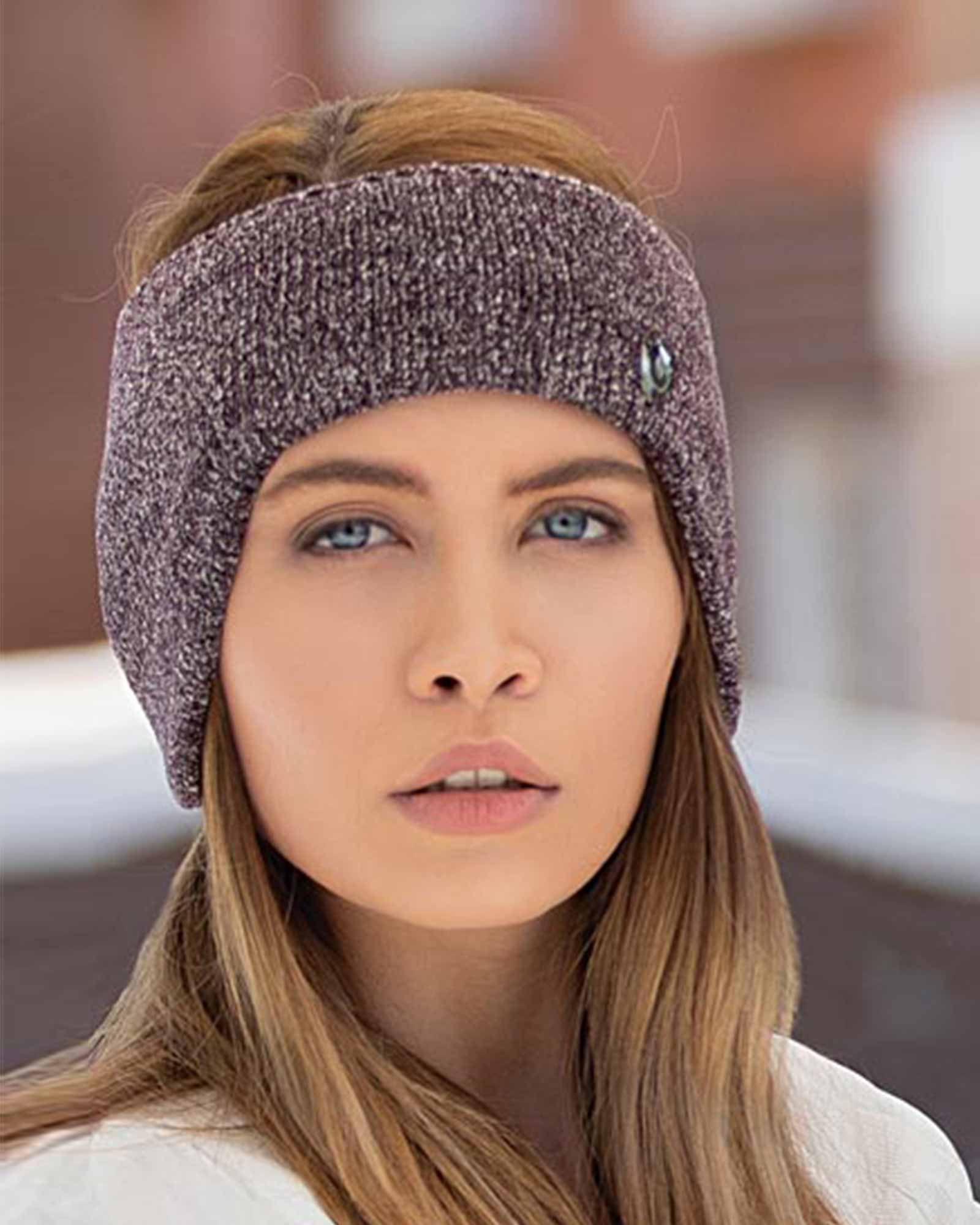 هدبند بافت طرح برفکی - عنابی - محیطی زنانه