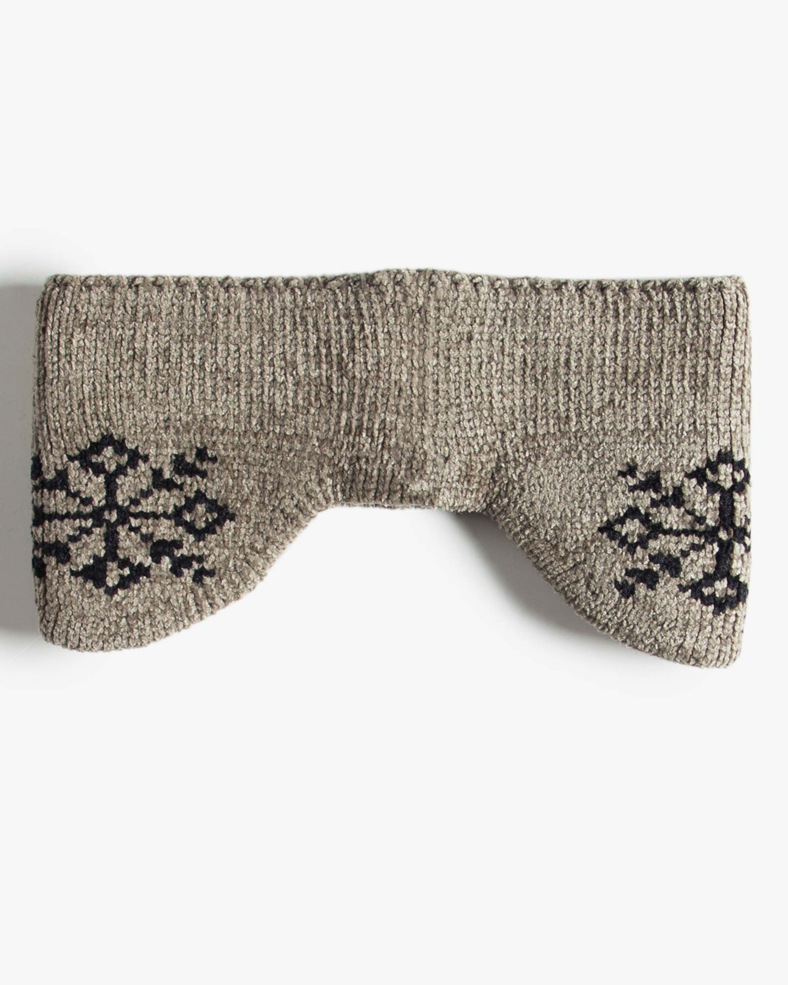 هدبند بافت گوش دار طرح دار - بژ - رو به رو