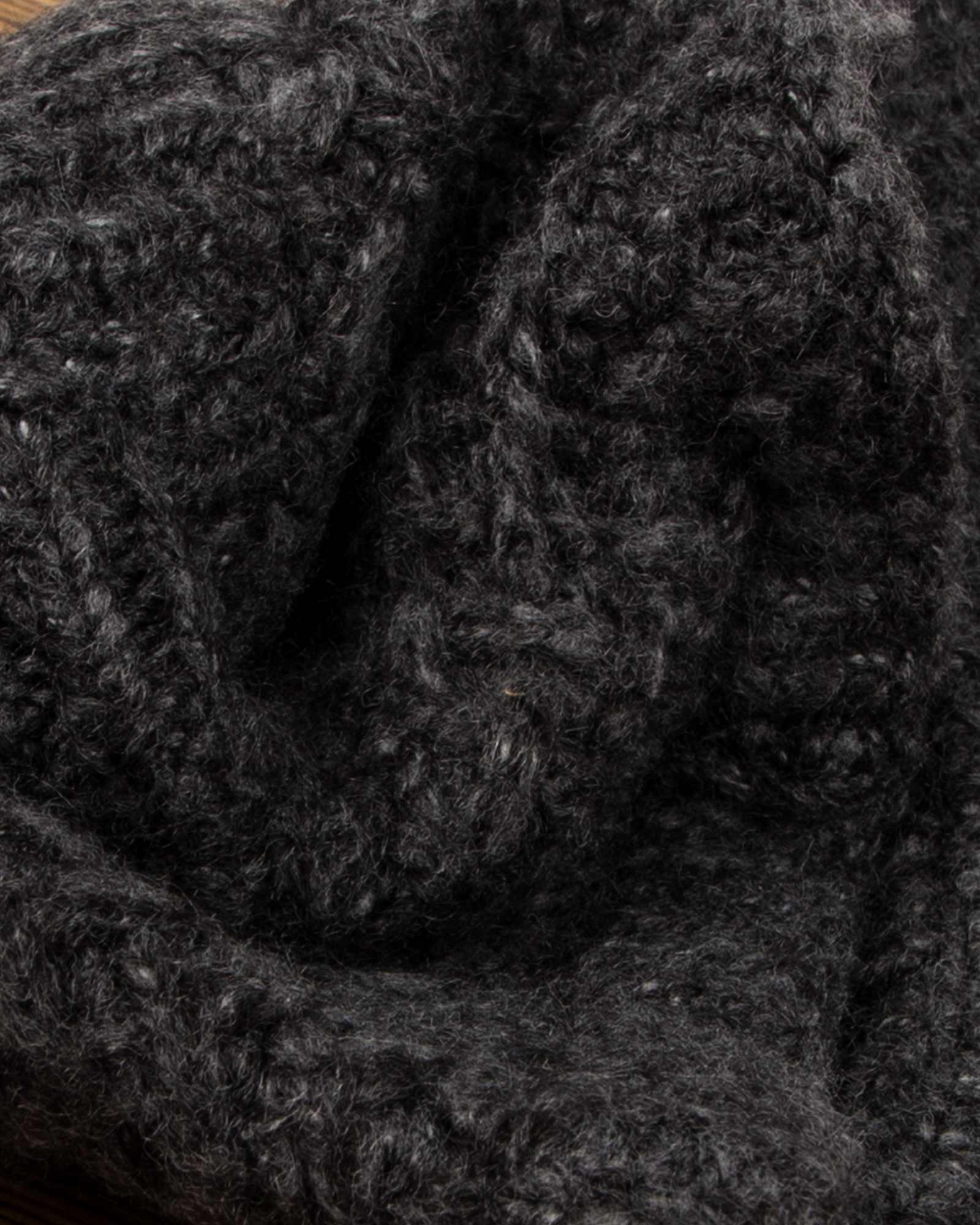 هدبند نقاب دار ساده بافت - خاکستری تیره - بافتنی