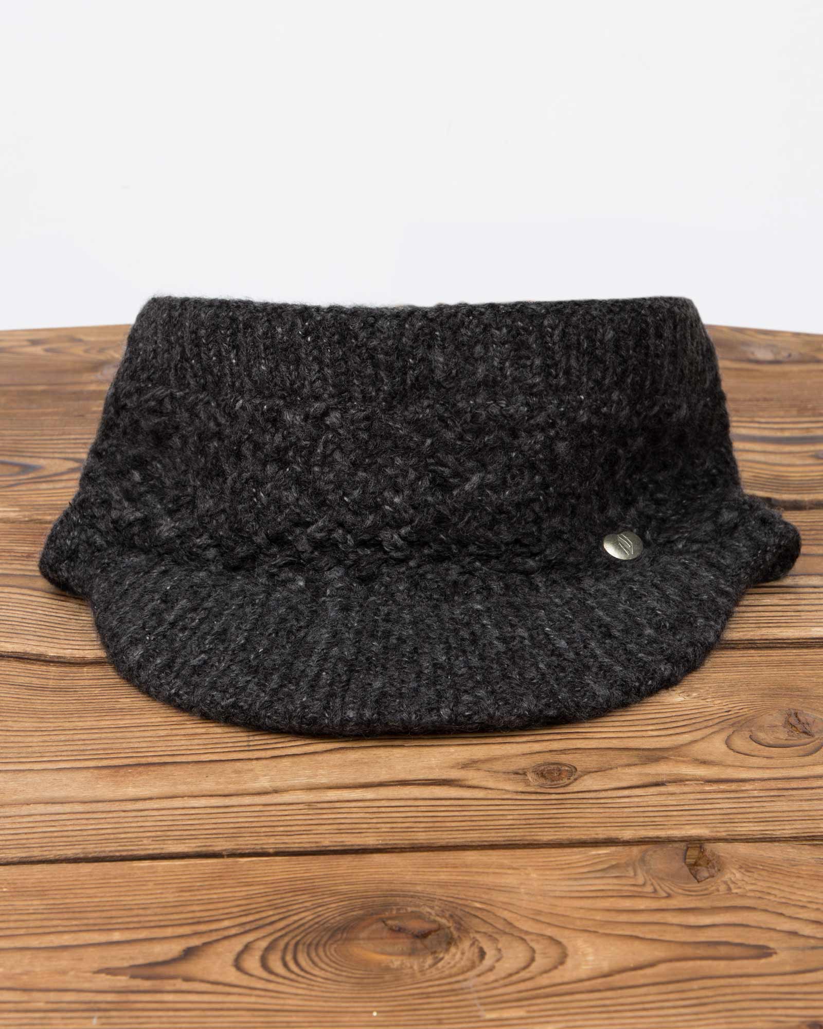 هدبند نقاب دار ساده بافت - خاکستری تیره - رو به رو