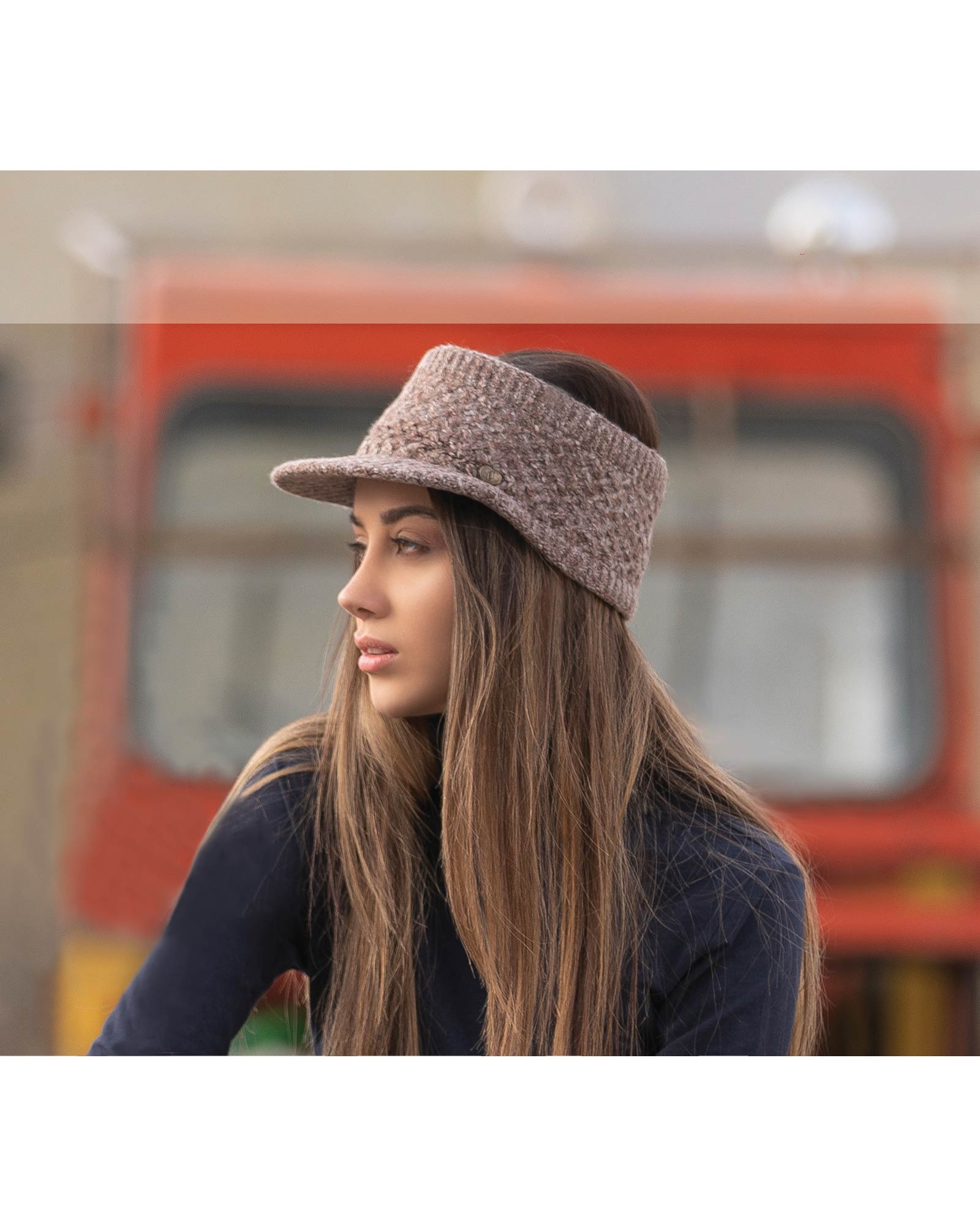 هدبند نقاب دار ساده بافت - زنانه