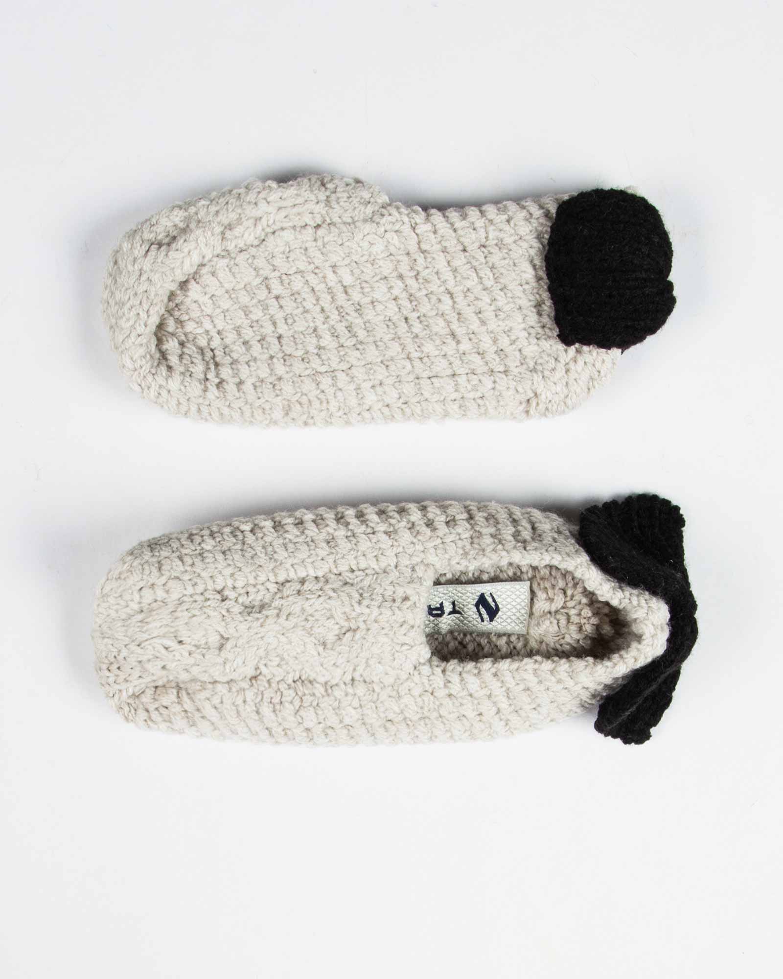 پاپوش بافت دخترانه پاپیون دار - استخوانی - بالا