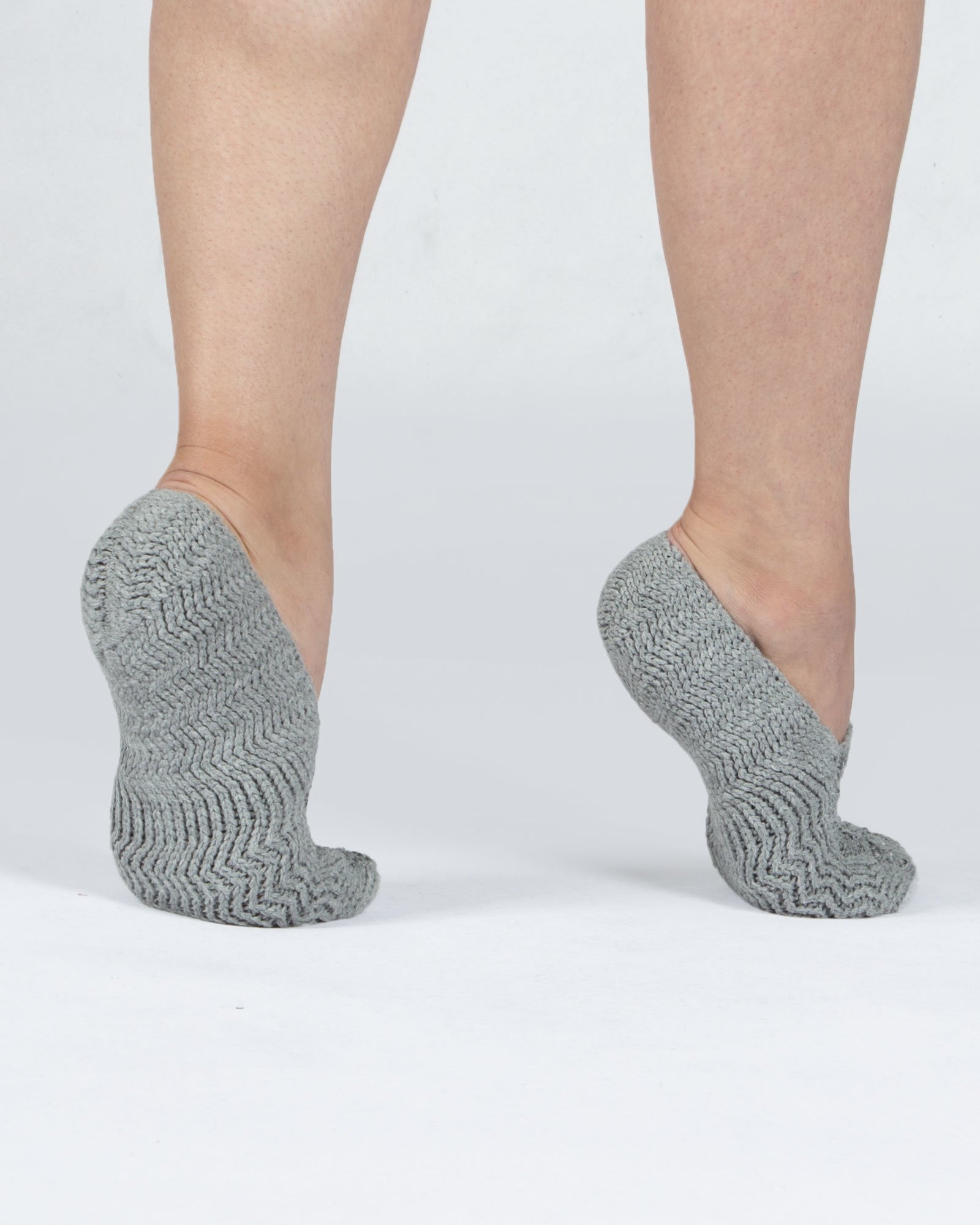 پاپوش بافت زنانه پولک دار - طوسی - پشت