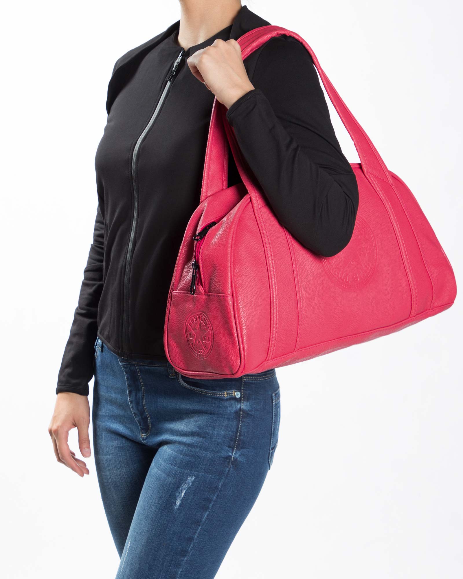 کیف ورزشی چرم مصنوعی - صورتی - محیطی زنانه