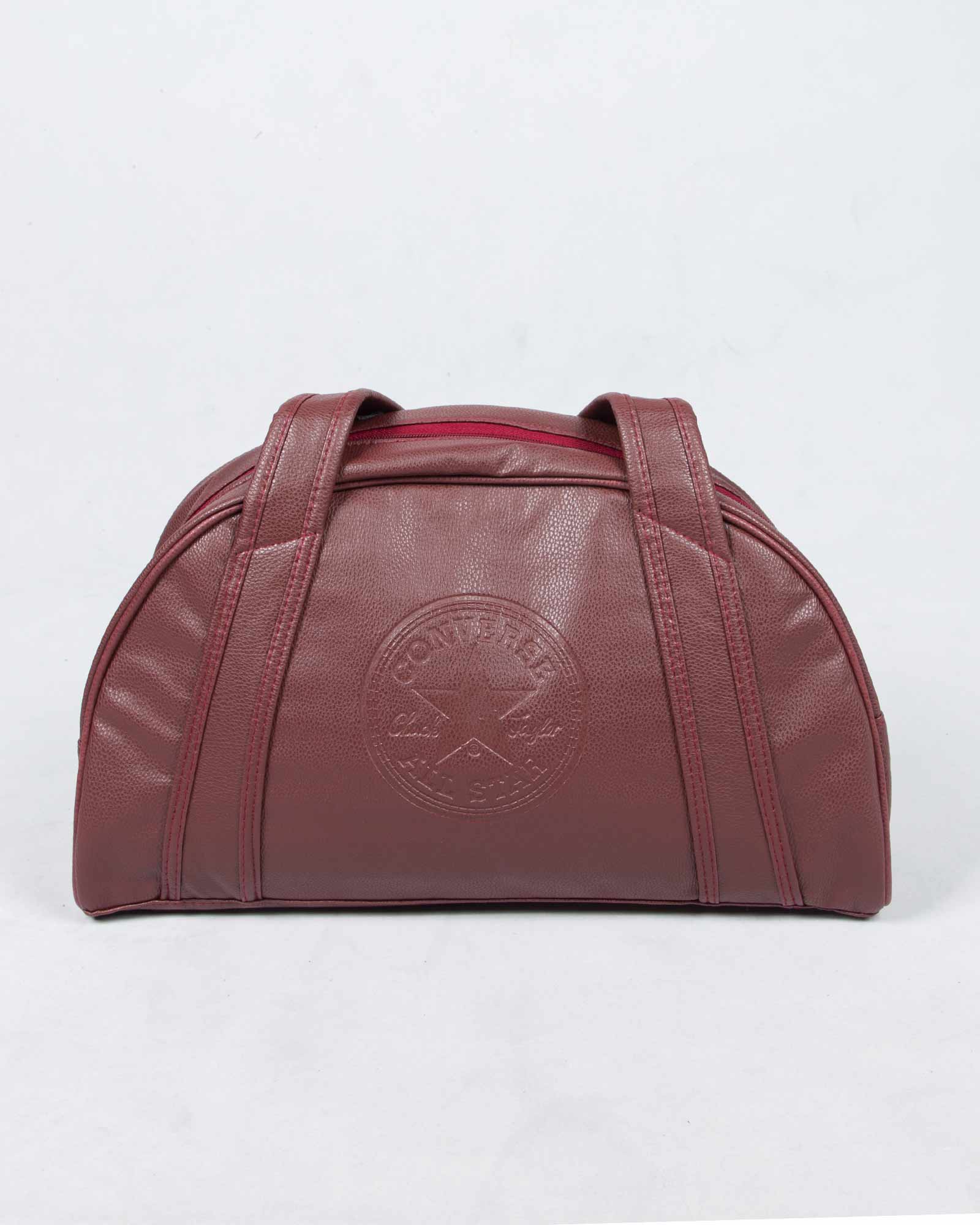 کیف ورزشی چرم مصنوعی - قهوه ای - رو به رو