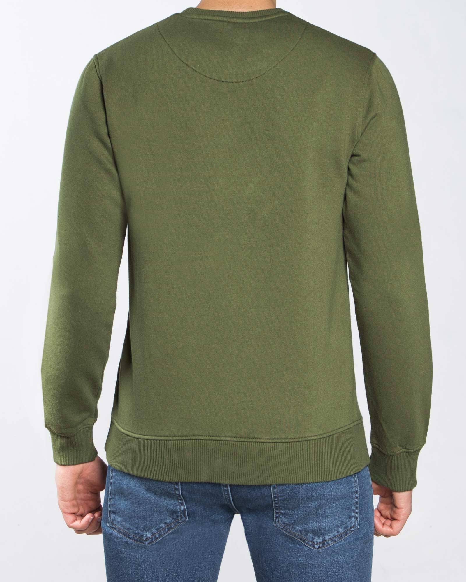 بلوز دورس طرح دار اسپرت مردانه - زیتونی - پشت