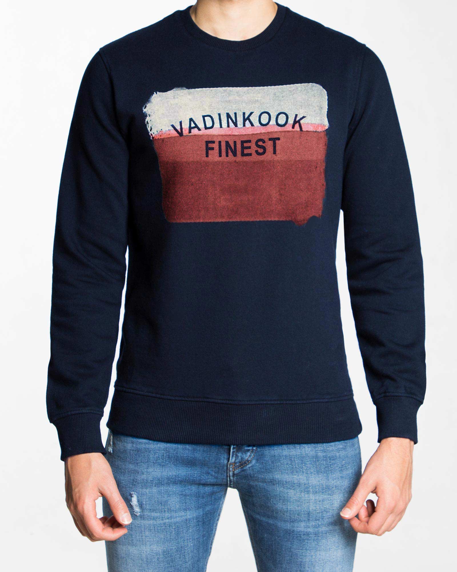 بلوز دورس طرح دار اسپرت مردانه - سرمه ای - رو به رو