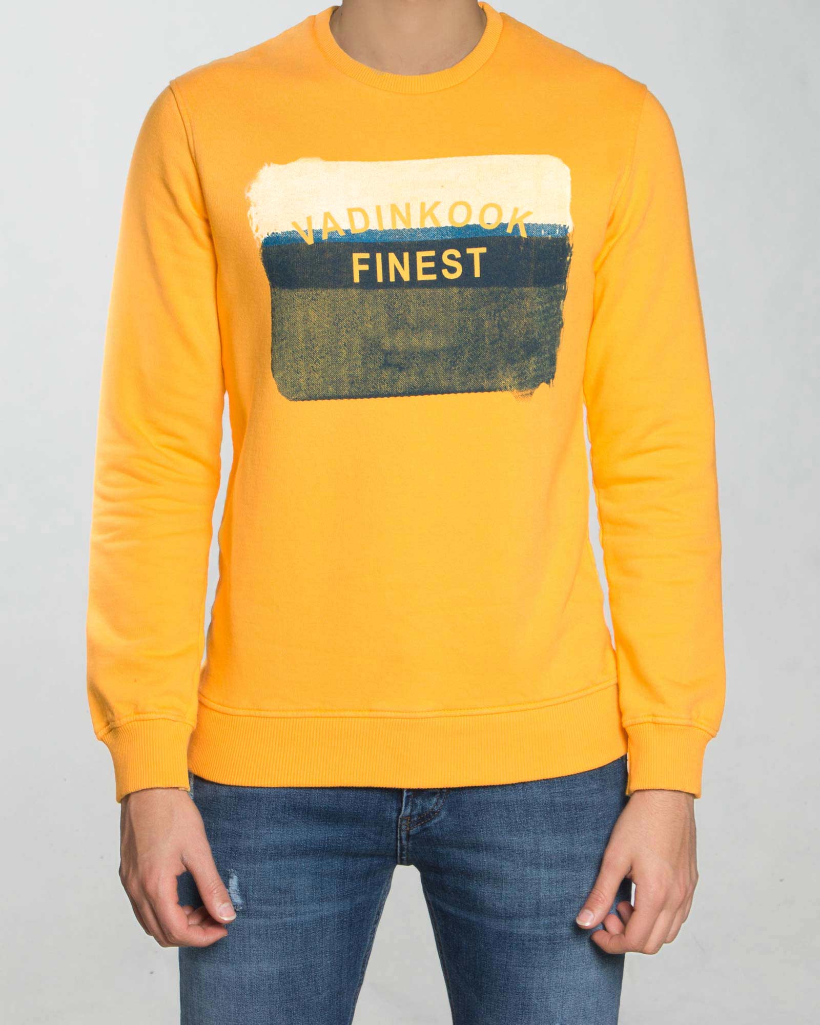 بلوز دورس طرح دار اسپرت مردانه - لیمویی - رو به رو