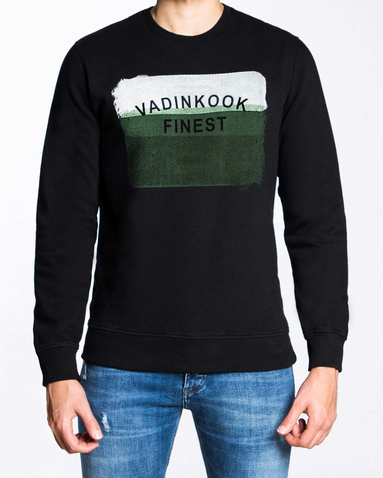 بلوز دورس طرح دار اسپرت مردانه - مشکی - رو به رو