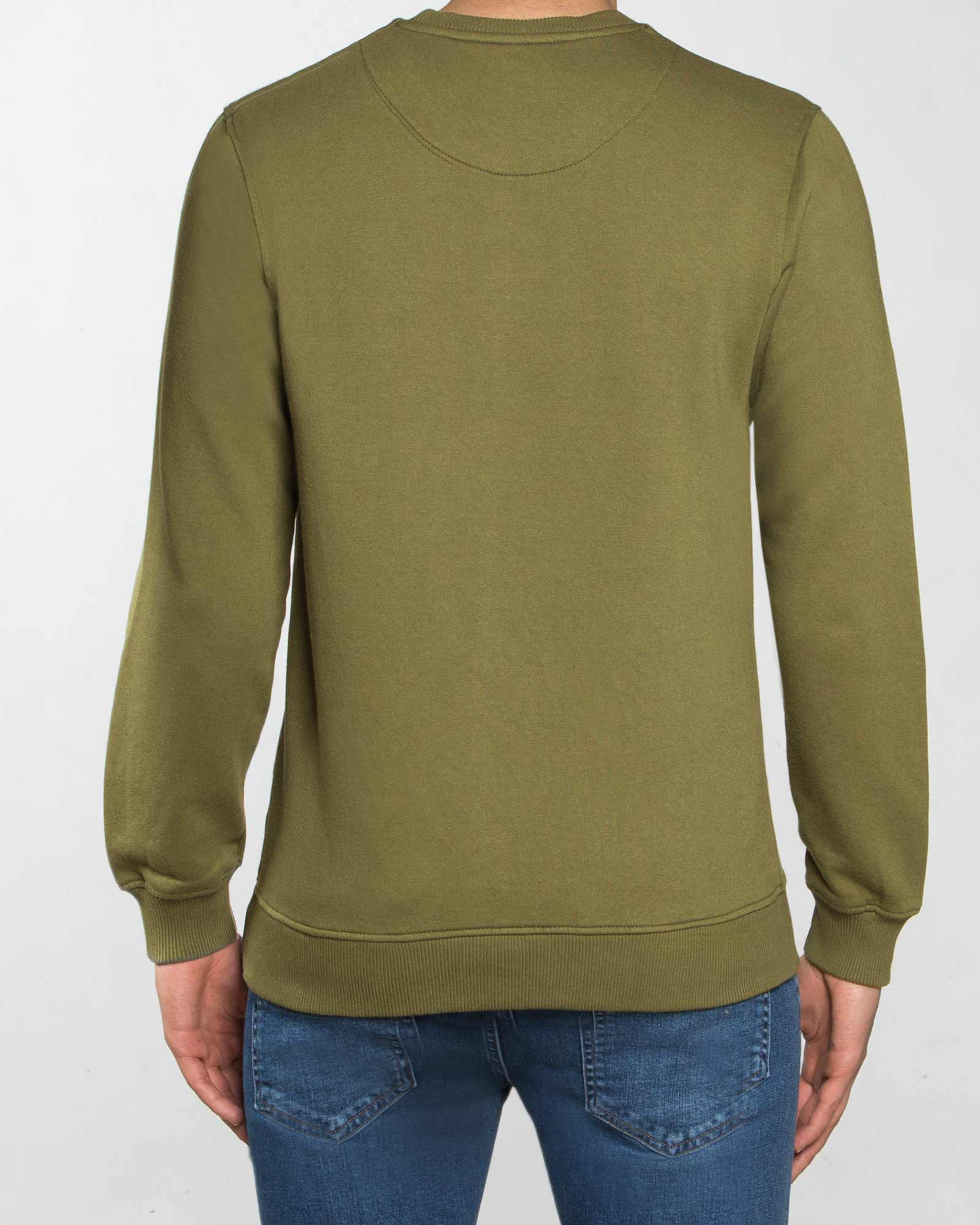 بلوز دورس مردانه آستین بلند اسپرت - زیتونی - پشت