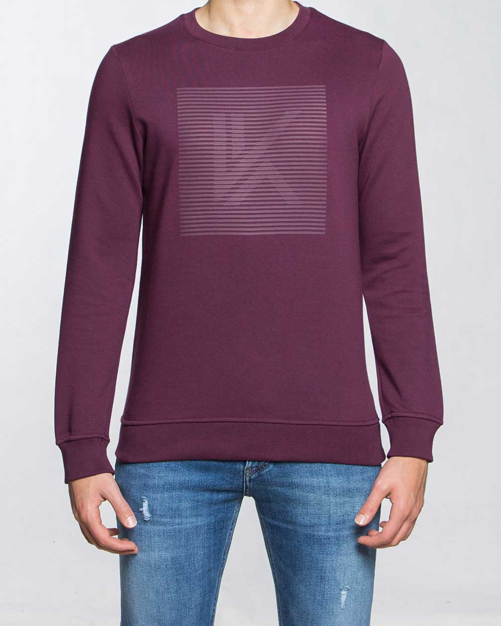 بلوز مردانه آستین بلند اسپرت - بنفش - رو به رو