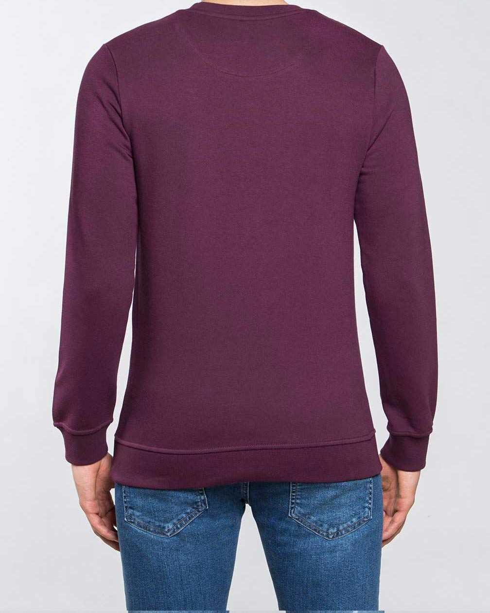 بلوز مردانه آستین بلند اسپرت - بنفش - پشت