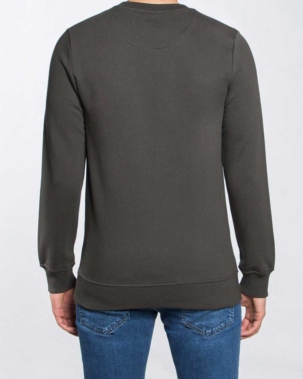 بلوز مردانه آستین بلند اسپرت - دودی - پشت