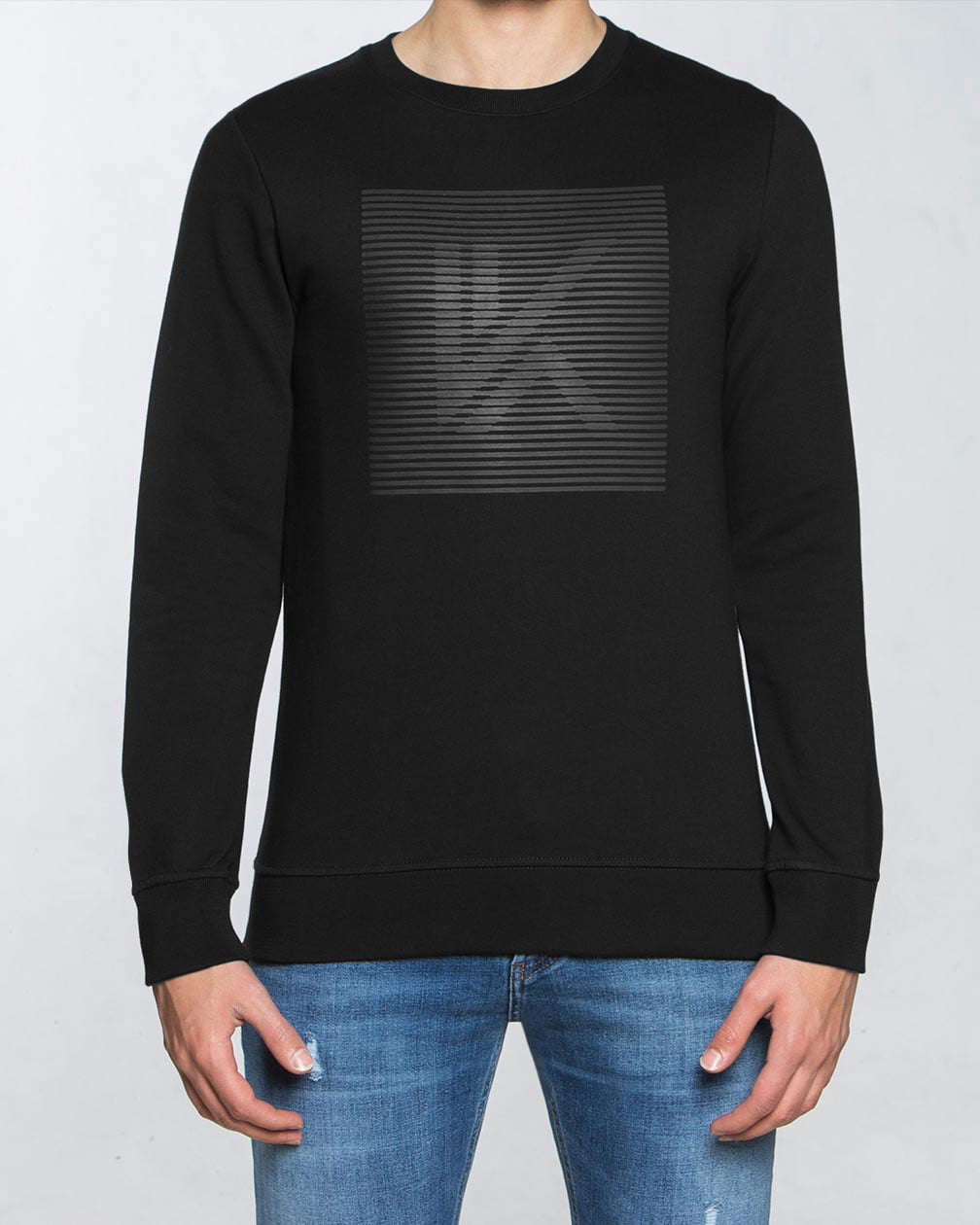 بلوز مردانه آستین بلند اسپرت - مشکی - رو به رو