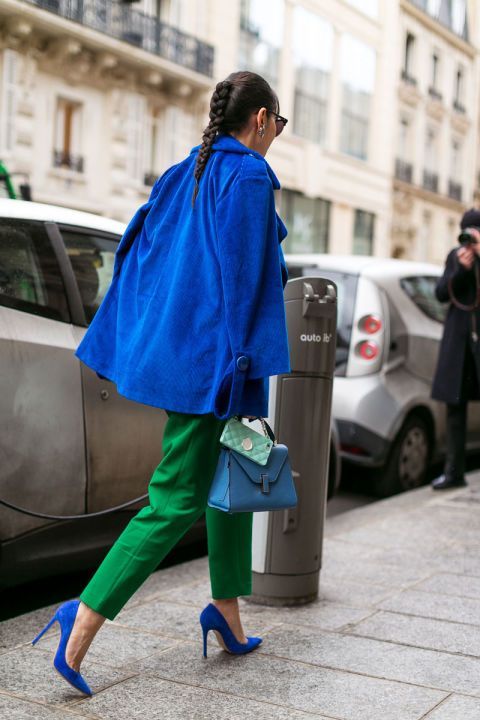 کت و کفش آبی لاجوردی و شلوار سبز سیدی 
