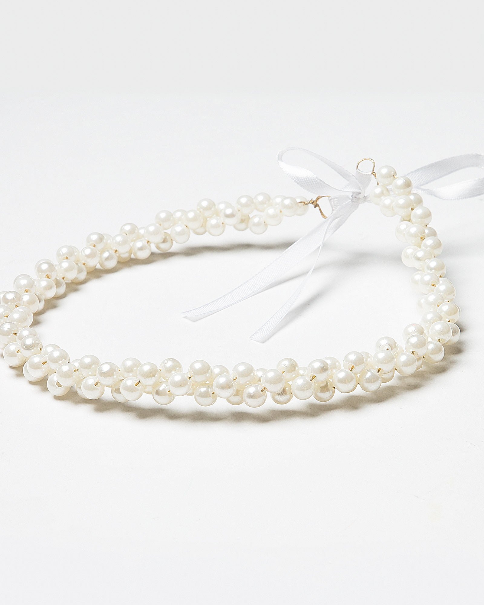 تل دخترانه مرواریدی-سفید-رو به رو