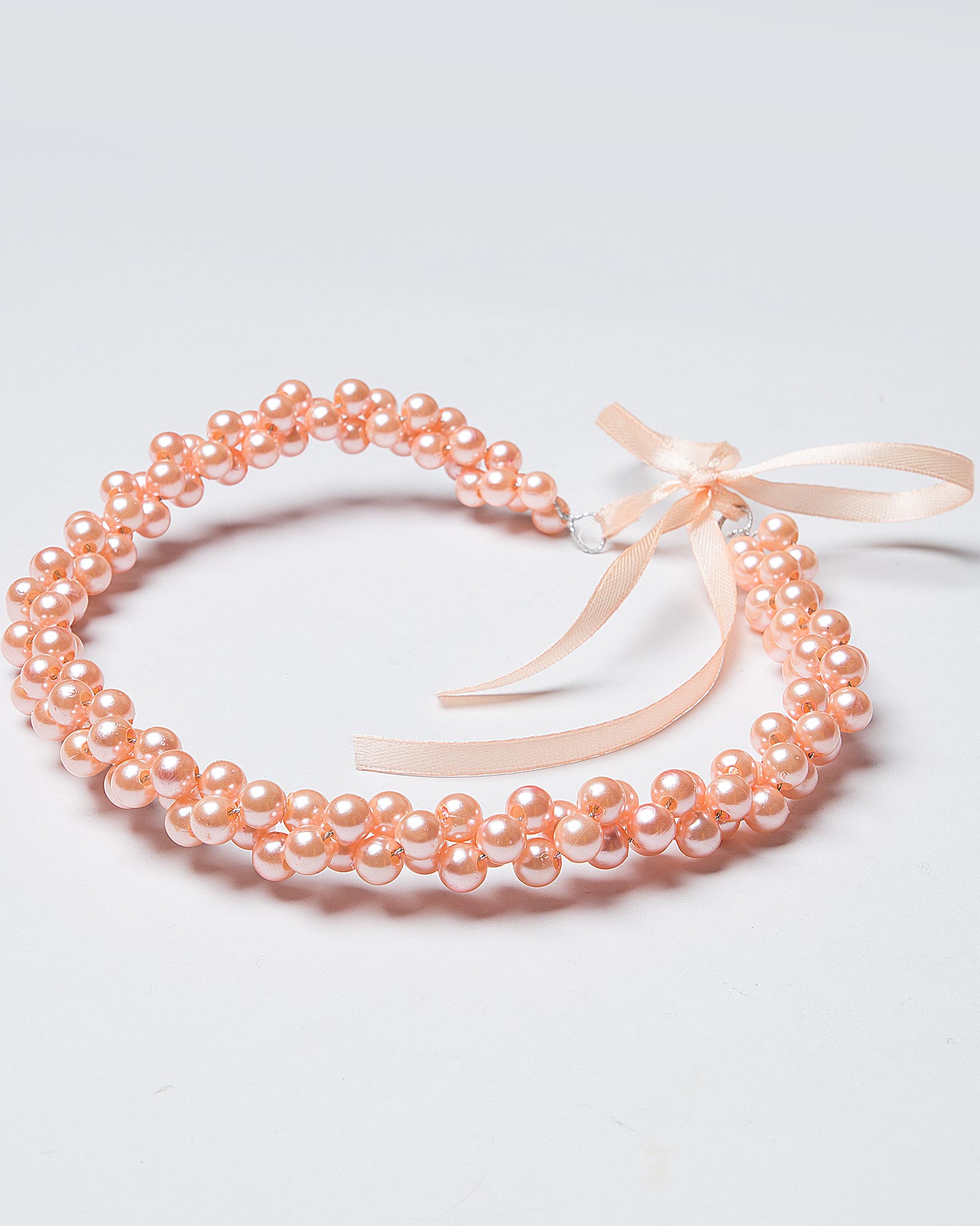 تل دخترانه مرواریدی-صورتی-رو به رو