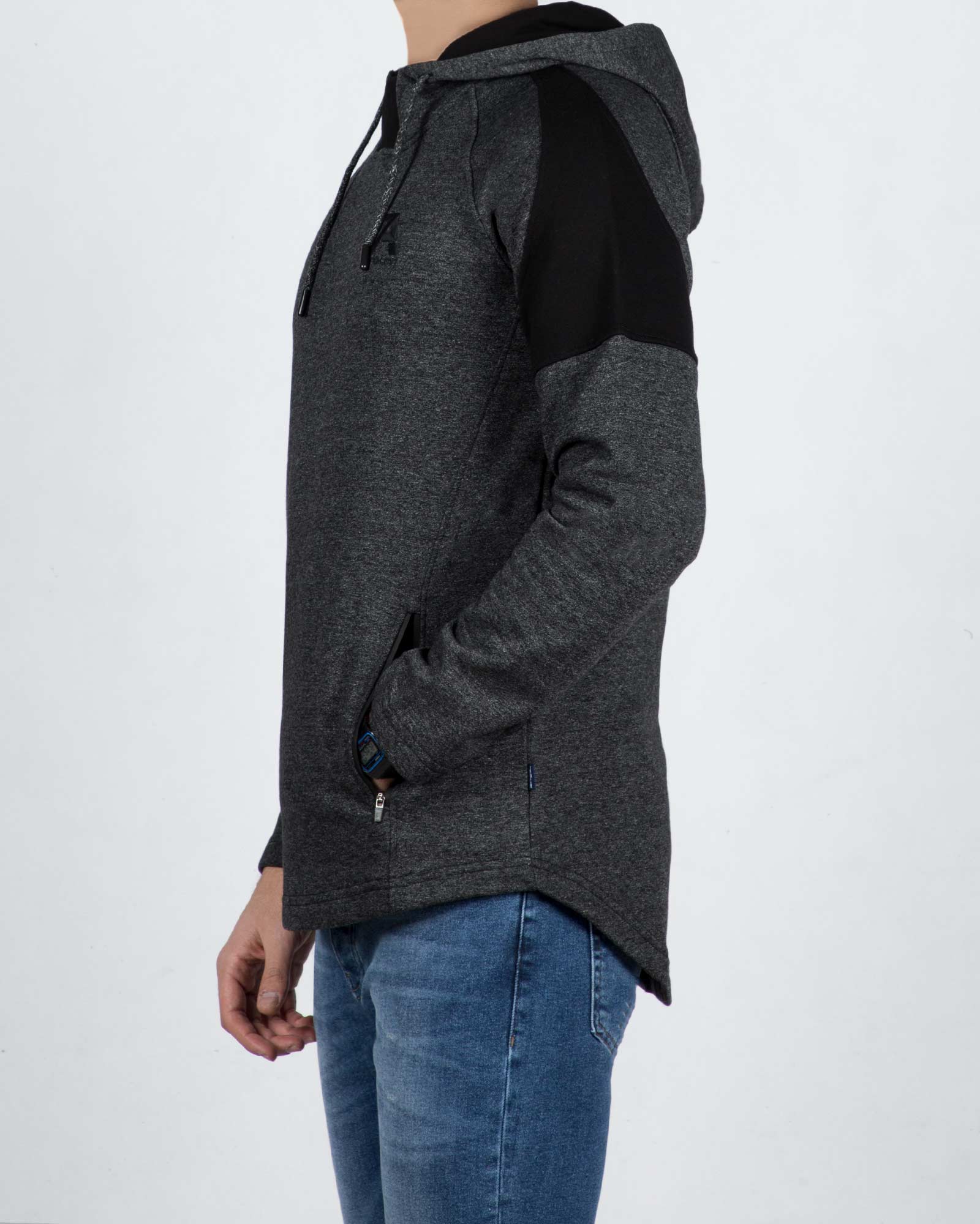 هودی جیب دار مردانه-مشکی-بغل