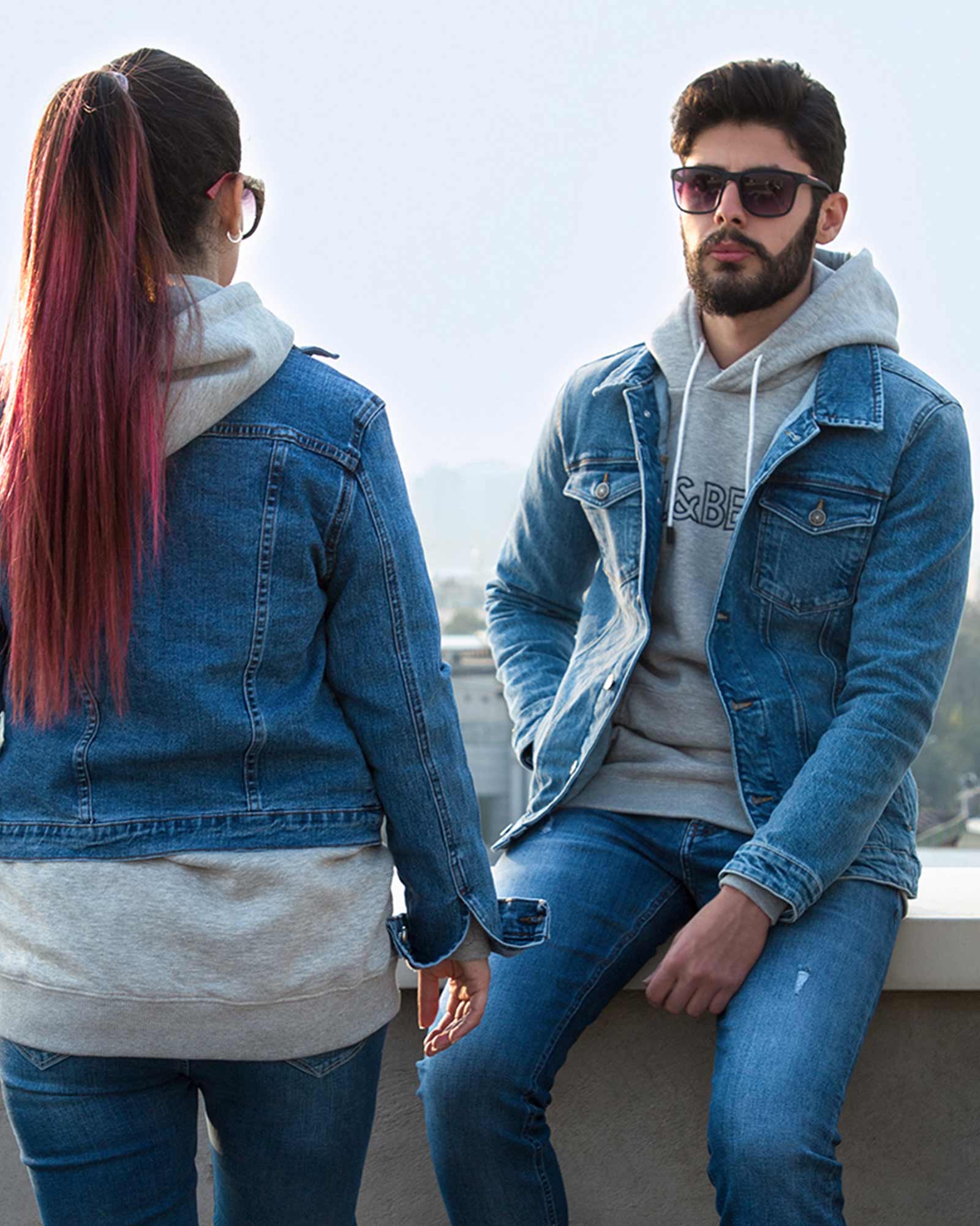 کت جین کوتاه زاپ دار زنانه - آبی - محیطی زنانه