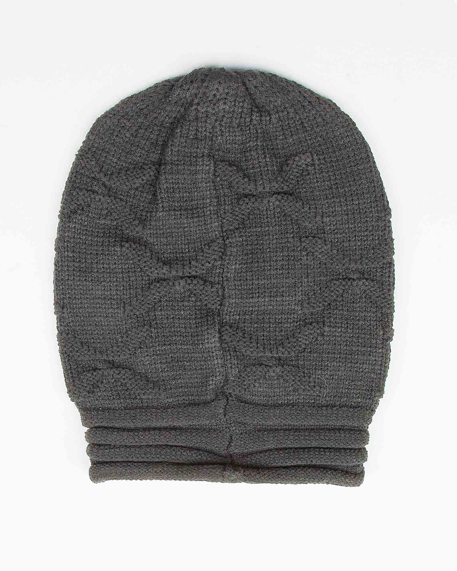 کلاه بافت طرح پروانه - دودی - پشت