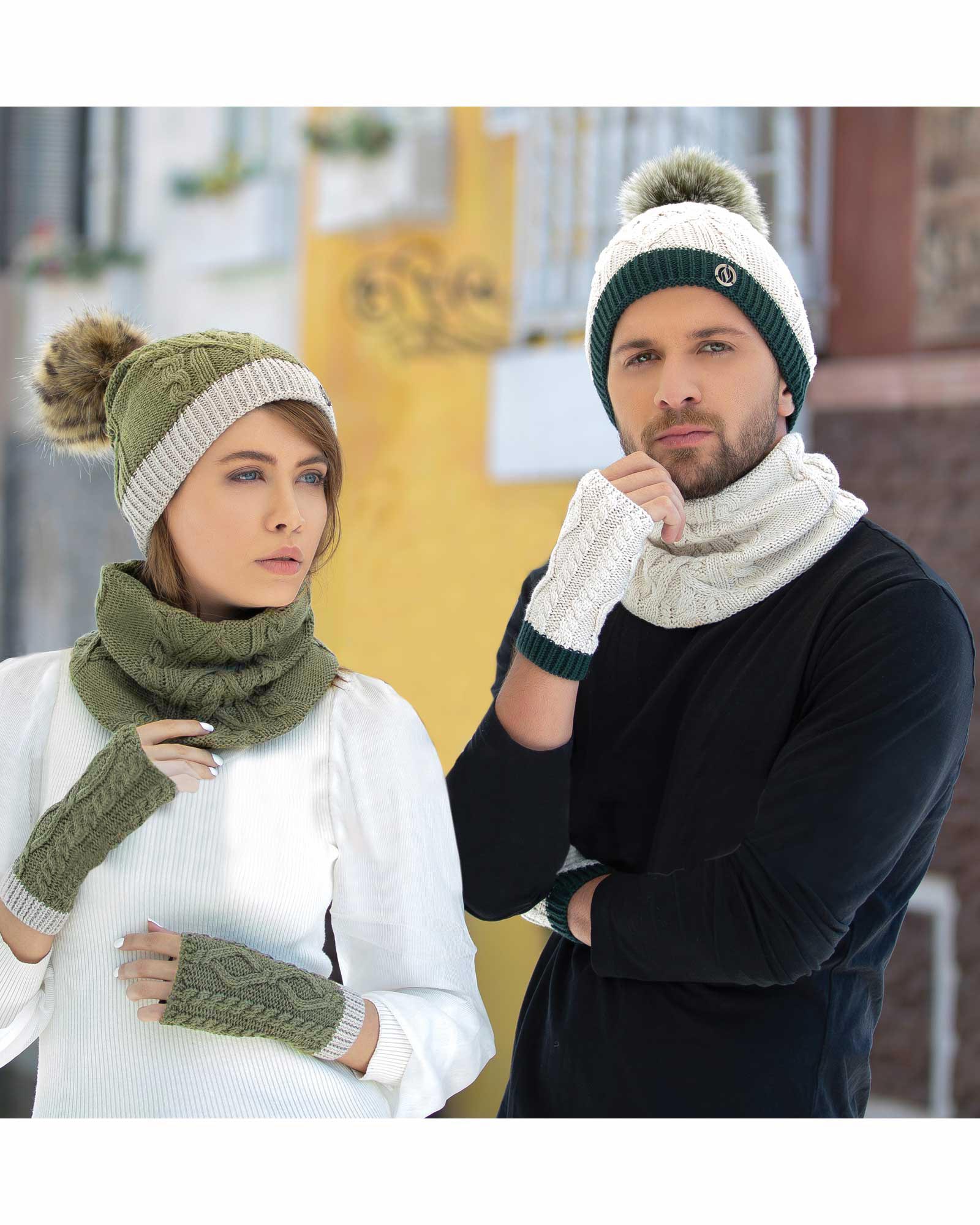 کلاه و شال گردن رینگی و دستکش - محیطی