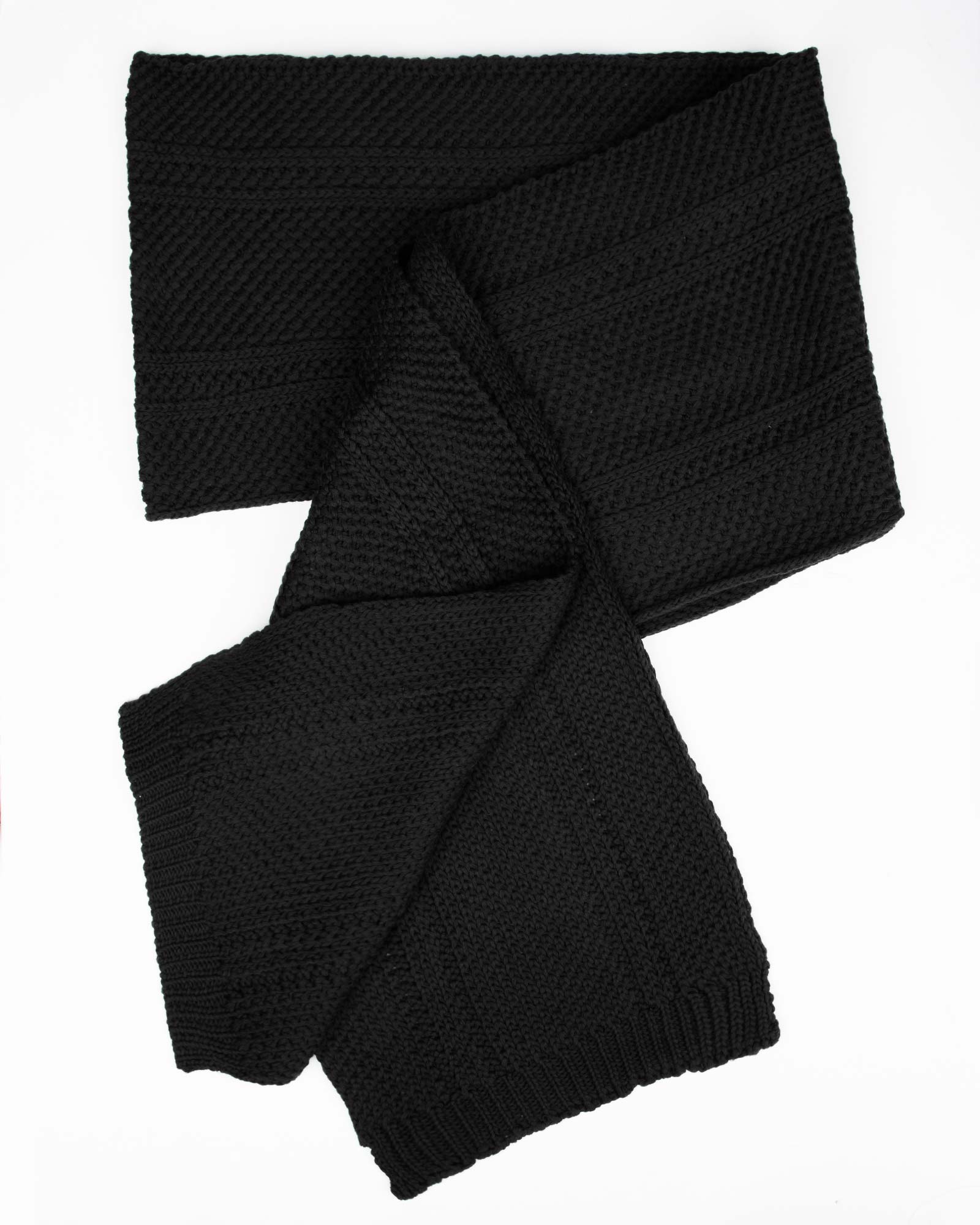 کلاه کج و شال گردن بافتنی و دستپوش - مشکی - شال بافت