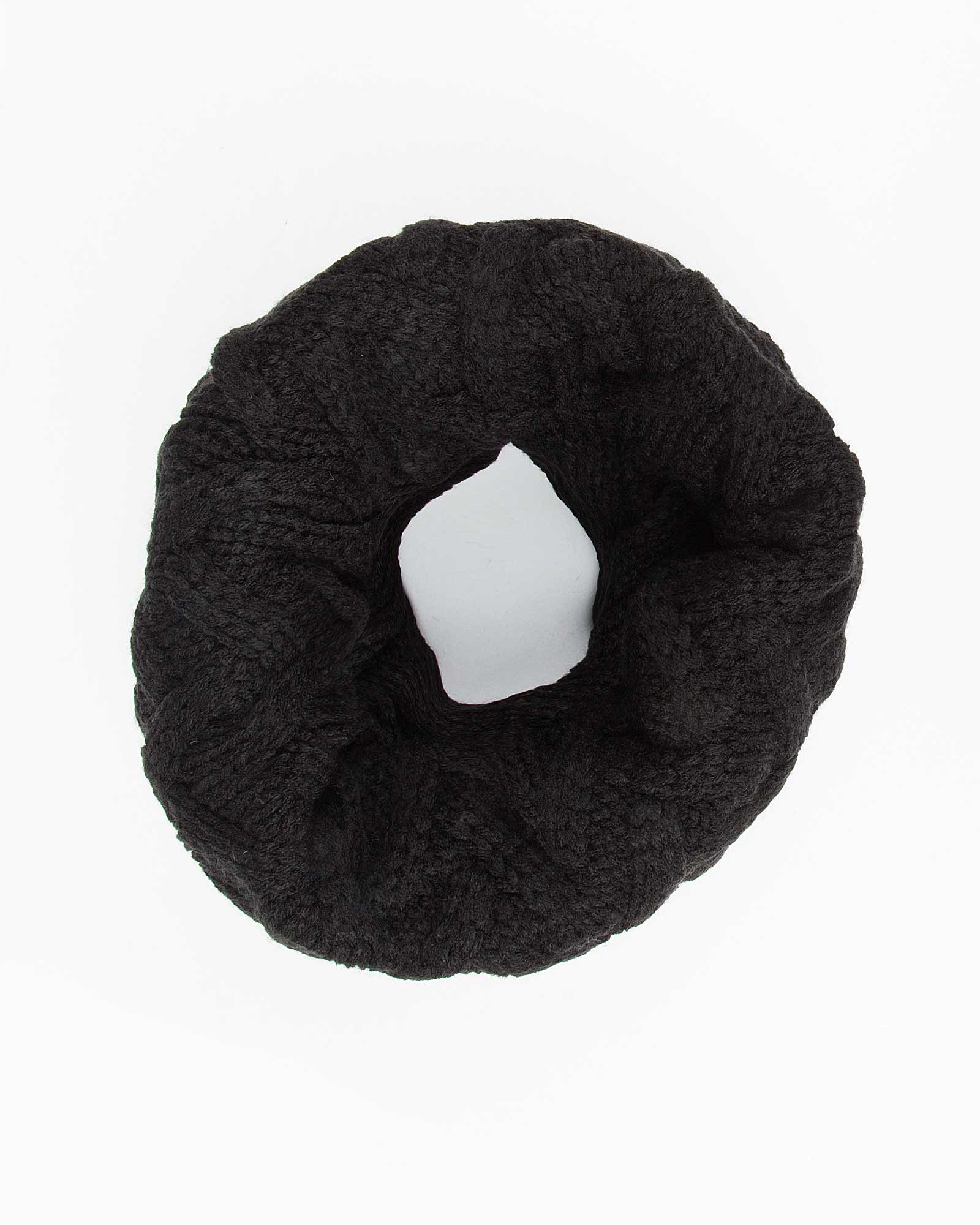 کلاه گردنی ساده بافتنی - مشکی - شال گردن رینگی