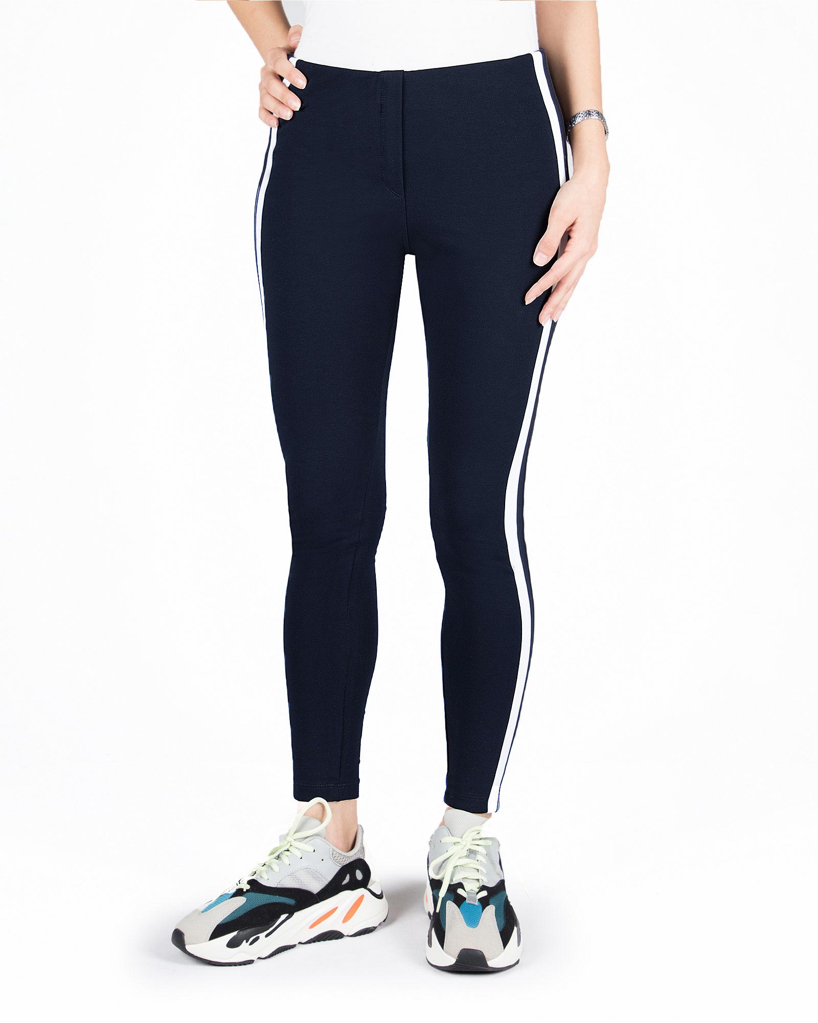 لگ ورزشی زنانه دو خط- سرمه ای- رو به رو