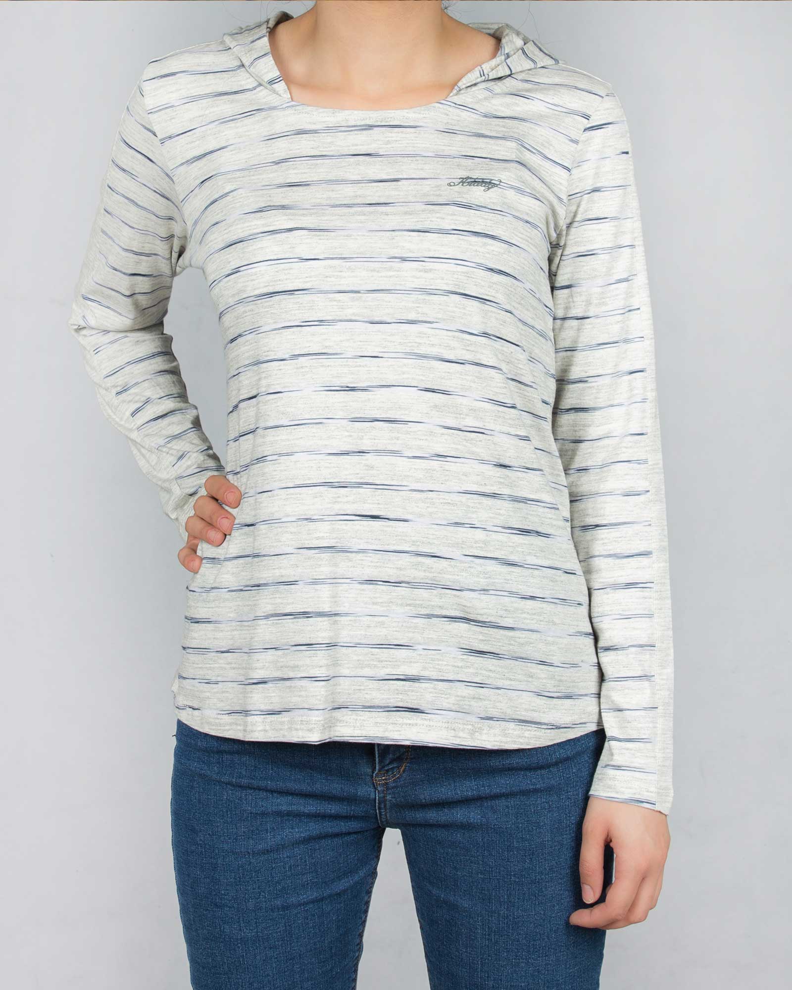 هودی نازک زنانه-سرمه ای تیره-رو به رو