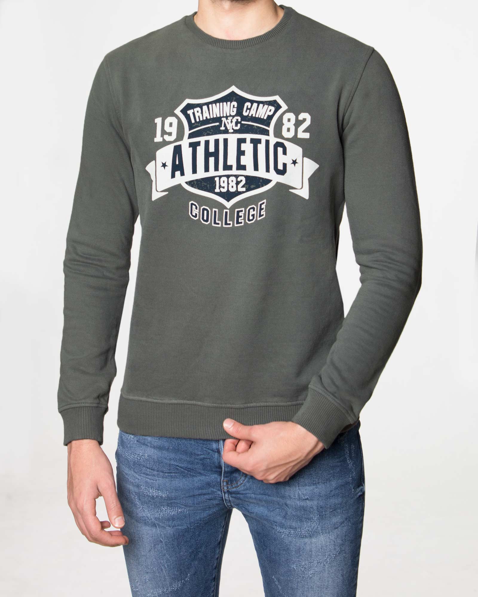 بلوز دورس طرح دار مردانه - خاکستری - رو به رو