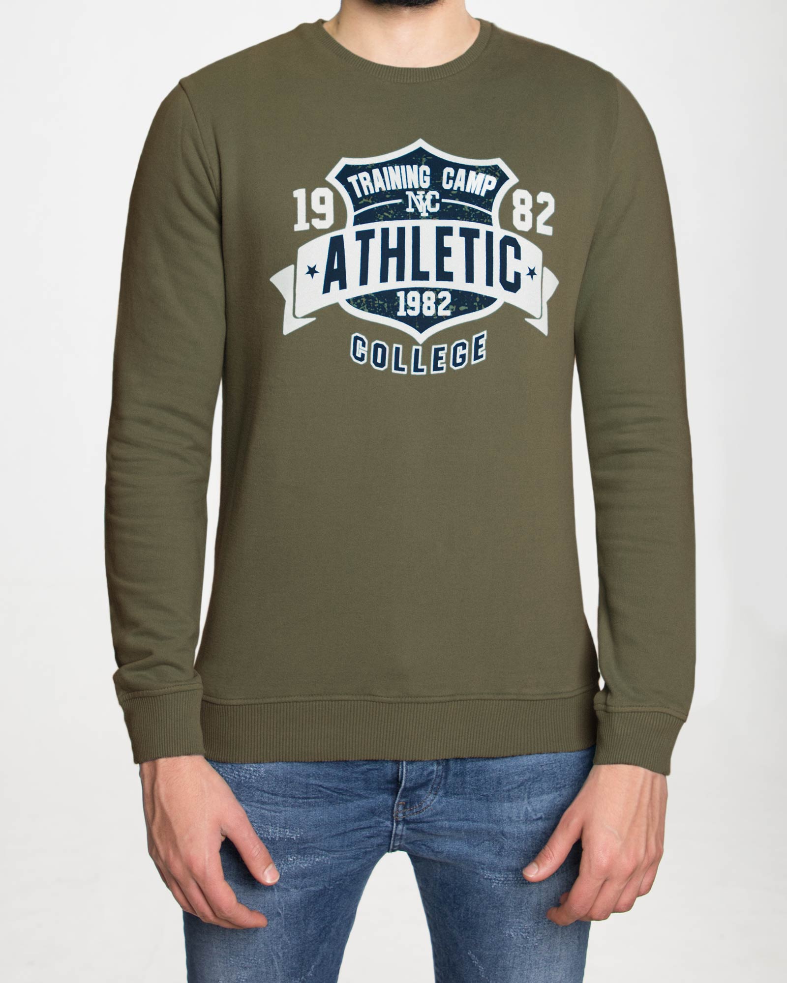 بلوز دورس طرح دار مردانه - زیتونی - رو به رو