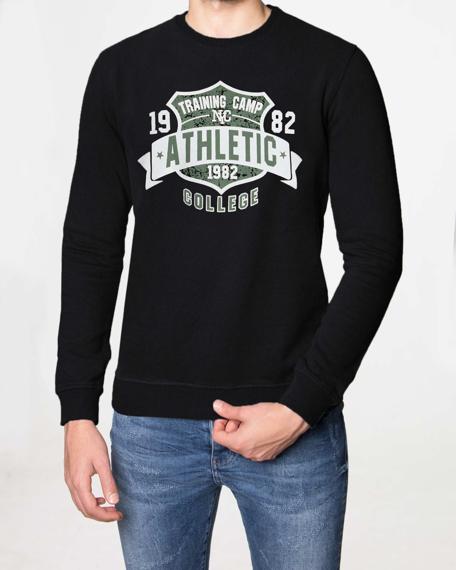 بلوز دورس طرح دار مردانه - مشکی - رو به رو