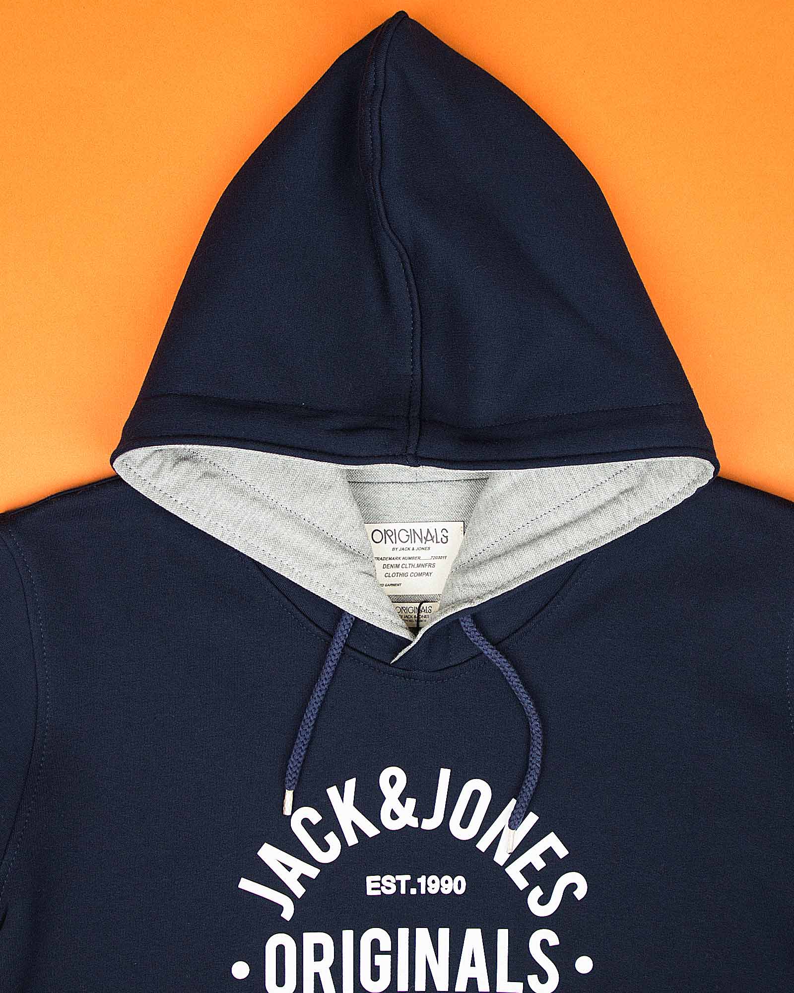 هودی نخ پنبه ای آستین بلند مردانه - سرمه ای تیره - کلاه و طرح NYC