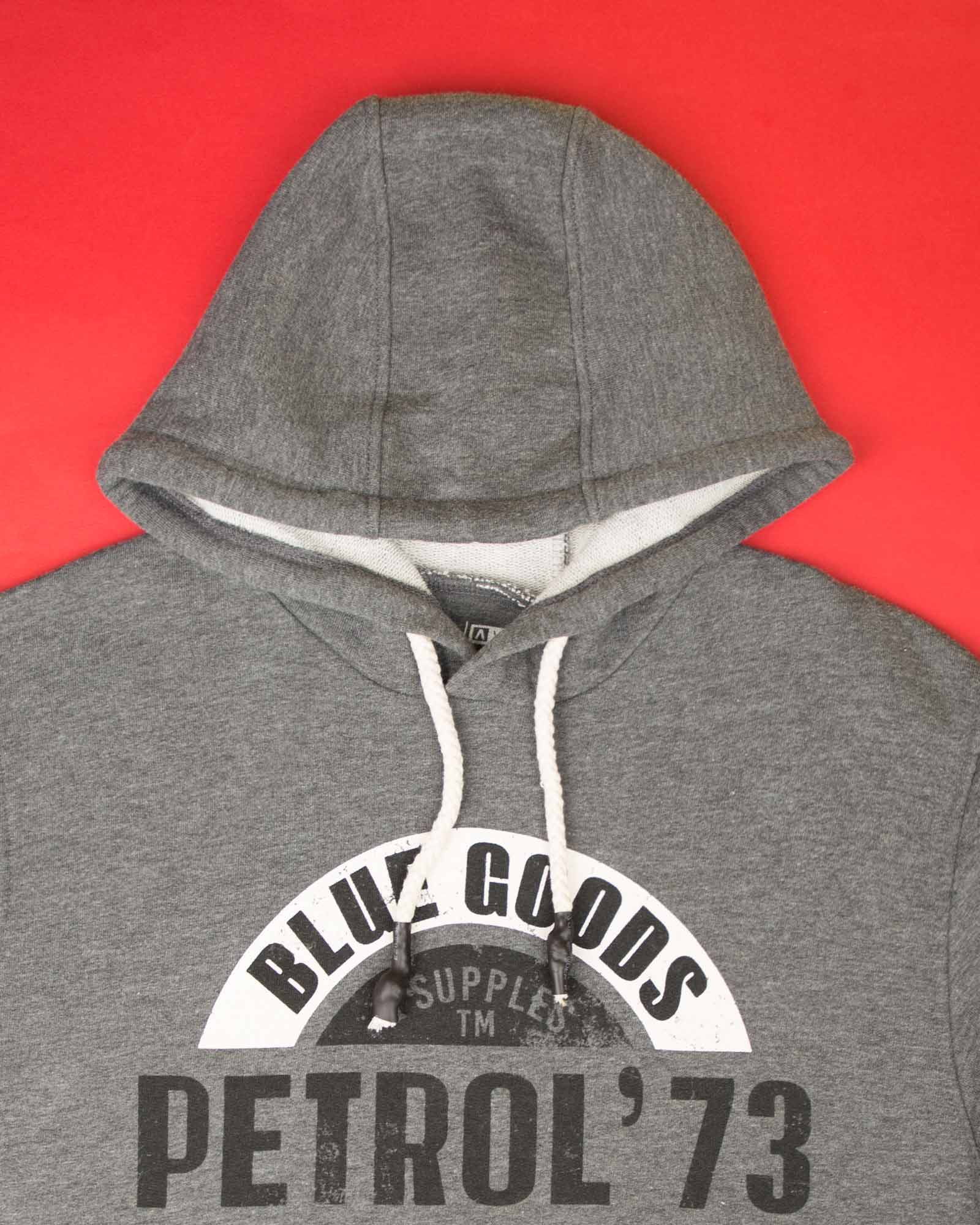 هودی نخ پنبه ای طرح دار مردانه - خاکستری - طرح و کلاه