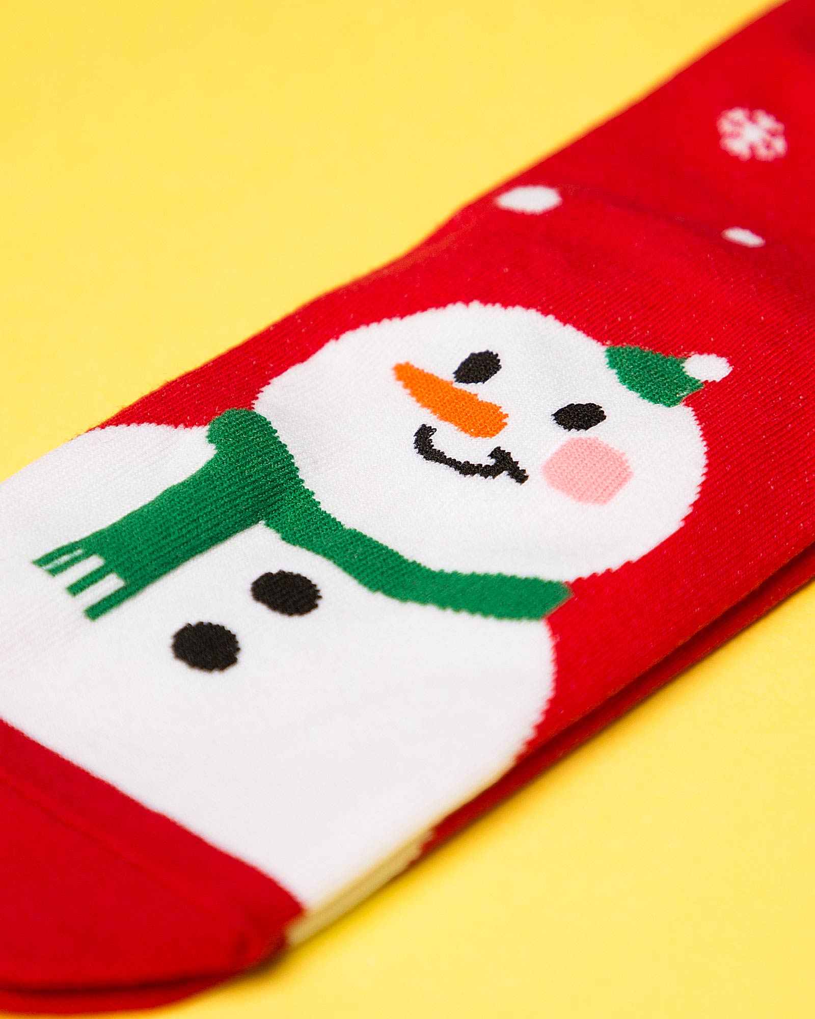 جوراب نخی طرح آدم برفی-دیتیل