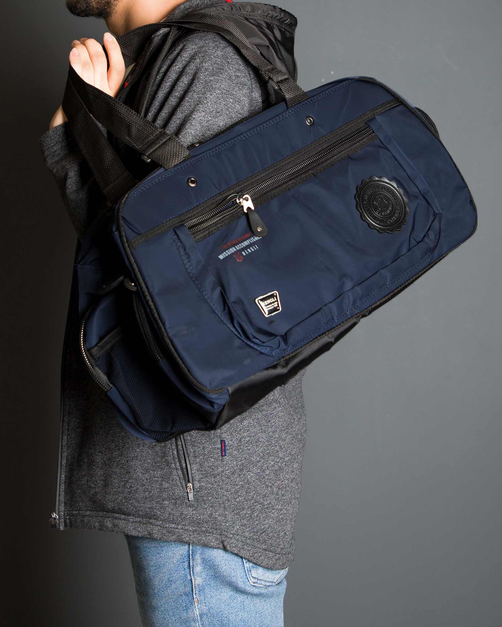 ساک ورزشی بزرگ هنگلی - سرمه‌ای - مردانه و زنانه