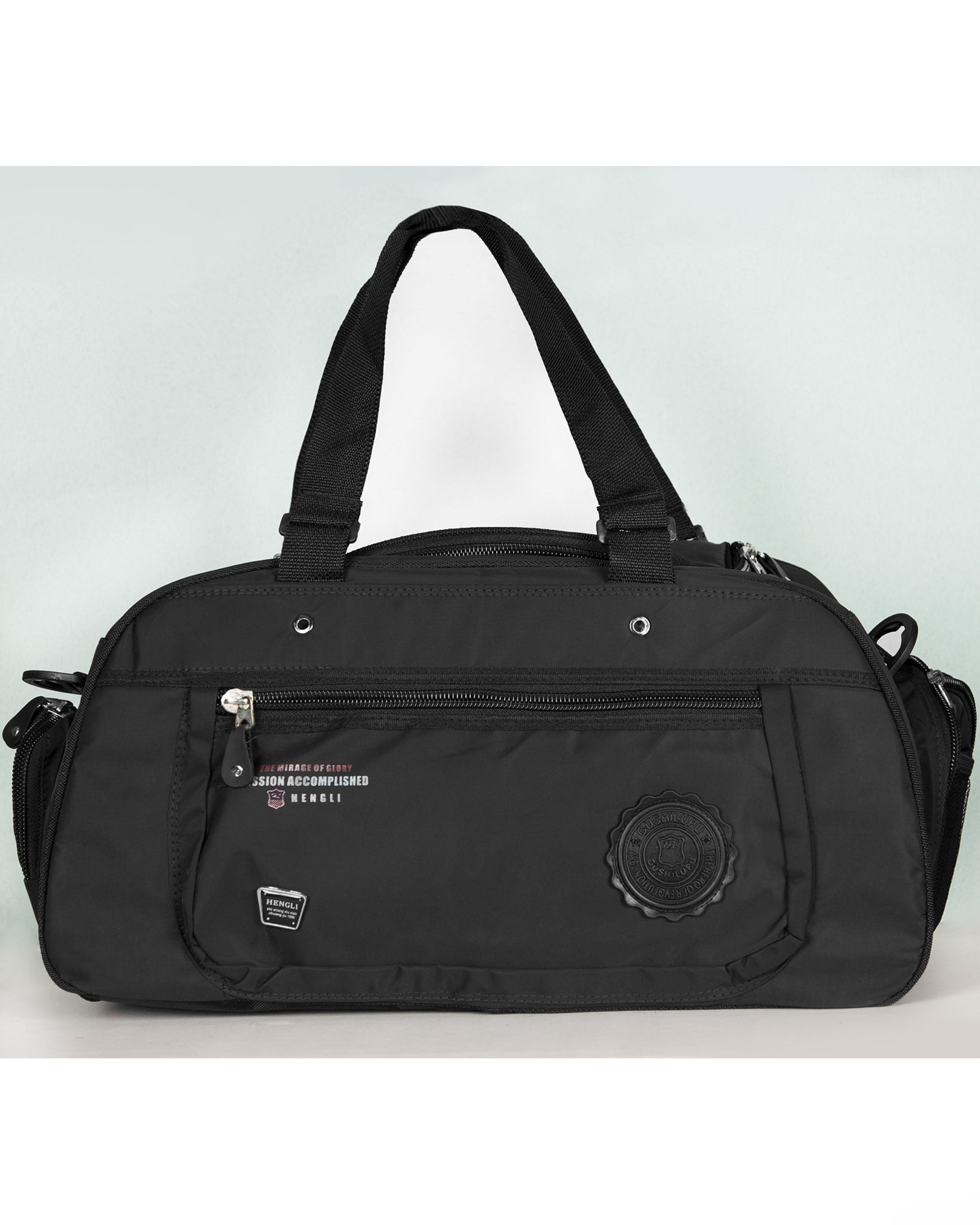 ساک ورزشی بزرگ هنگلی - مشکی - رو به رو