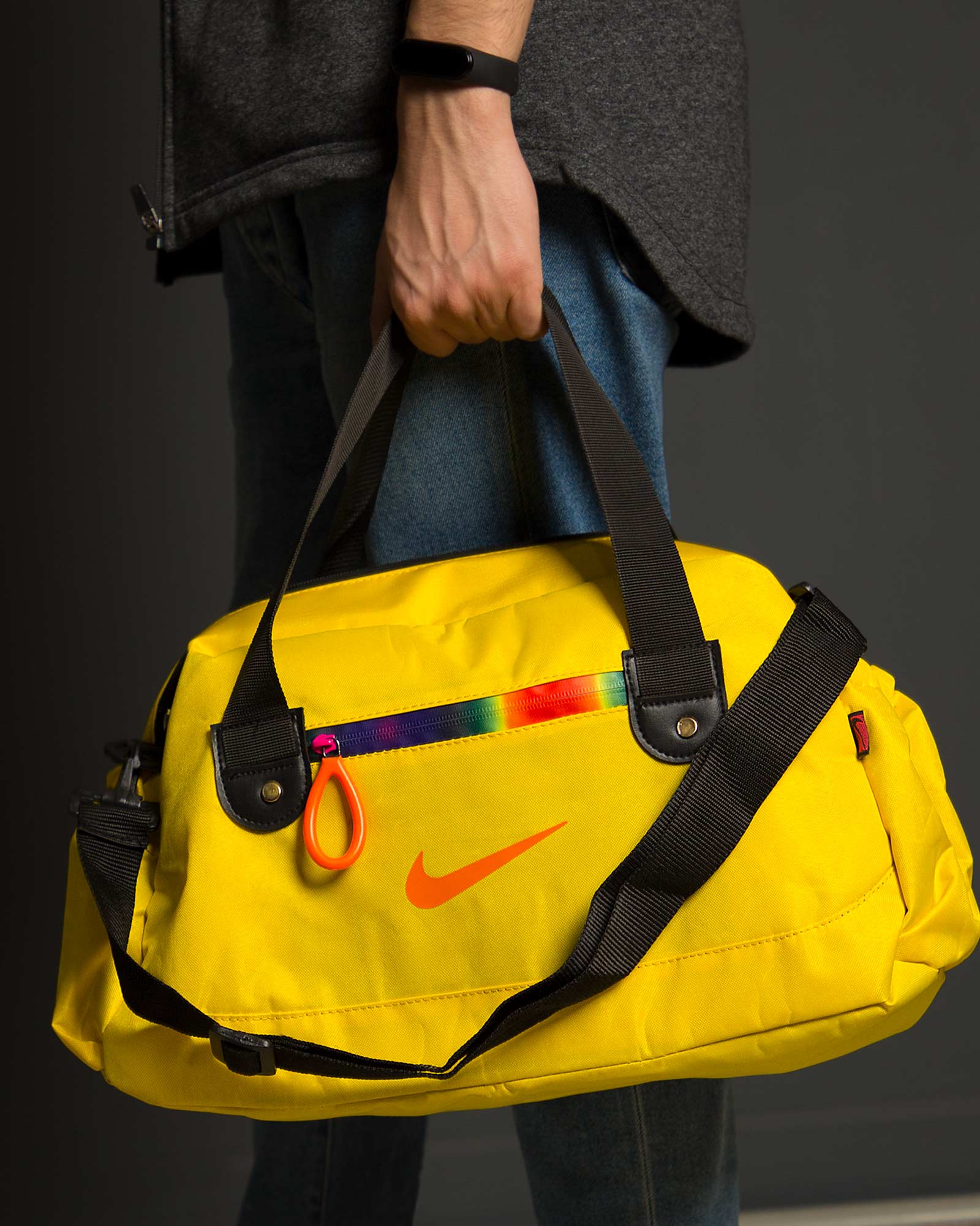 ساک ورزشی طرح نایک - زرد - محیطی