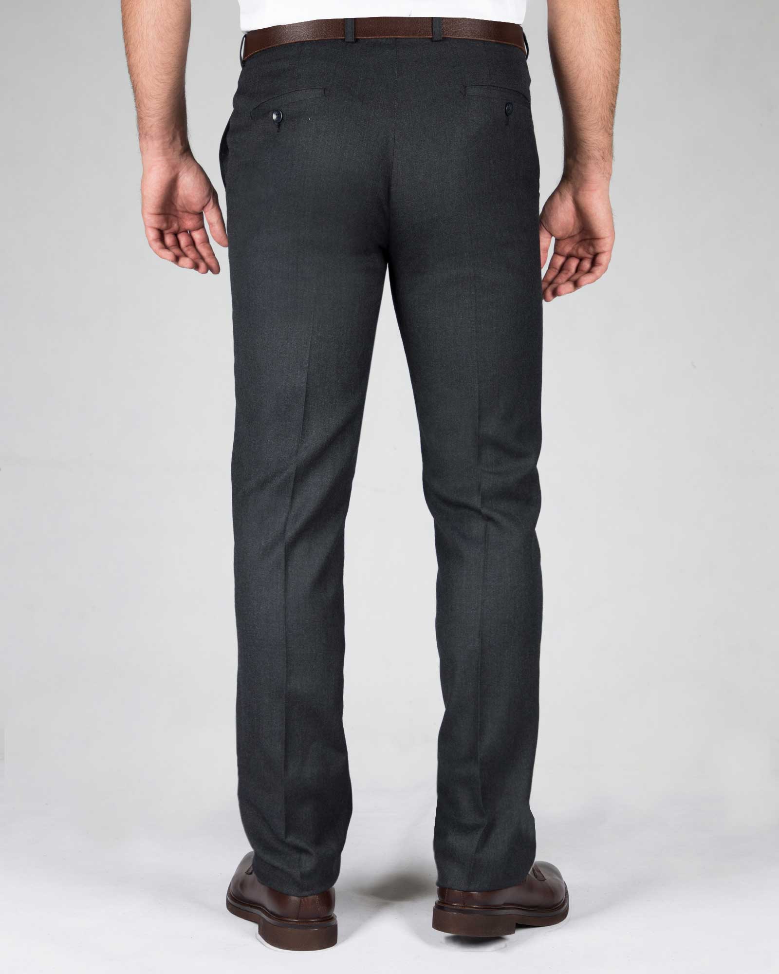 شلوار فاستونی راسته مردانه - خاکستری تیره - پشت