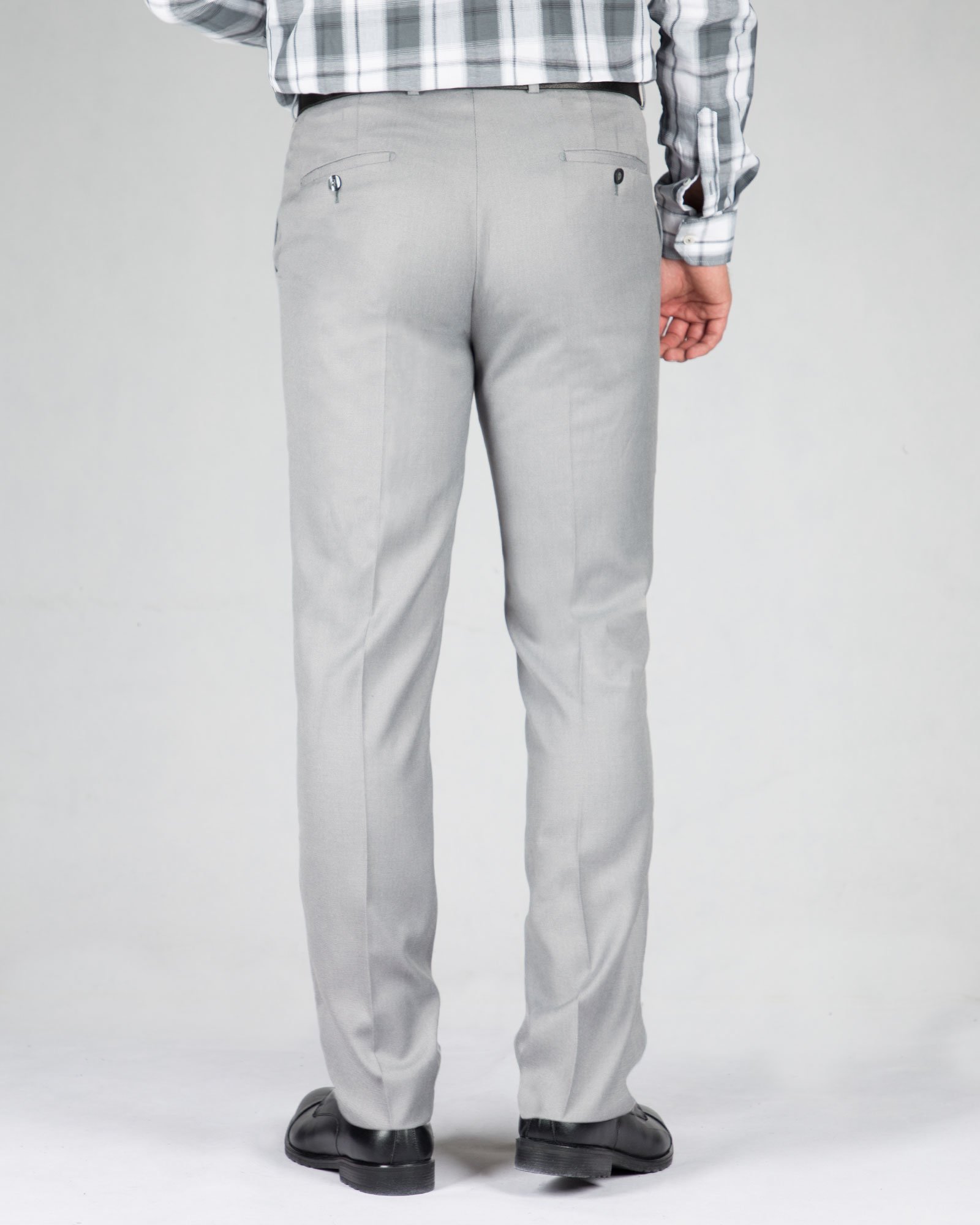 شلوار فاستونی راسته مردانه - طوسی کمرنگ - پشت