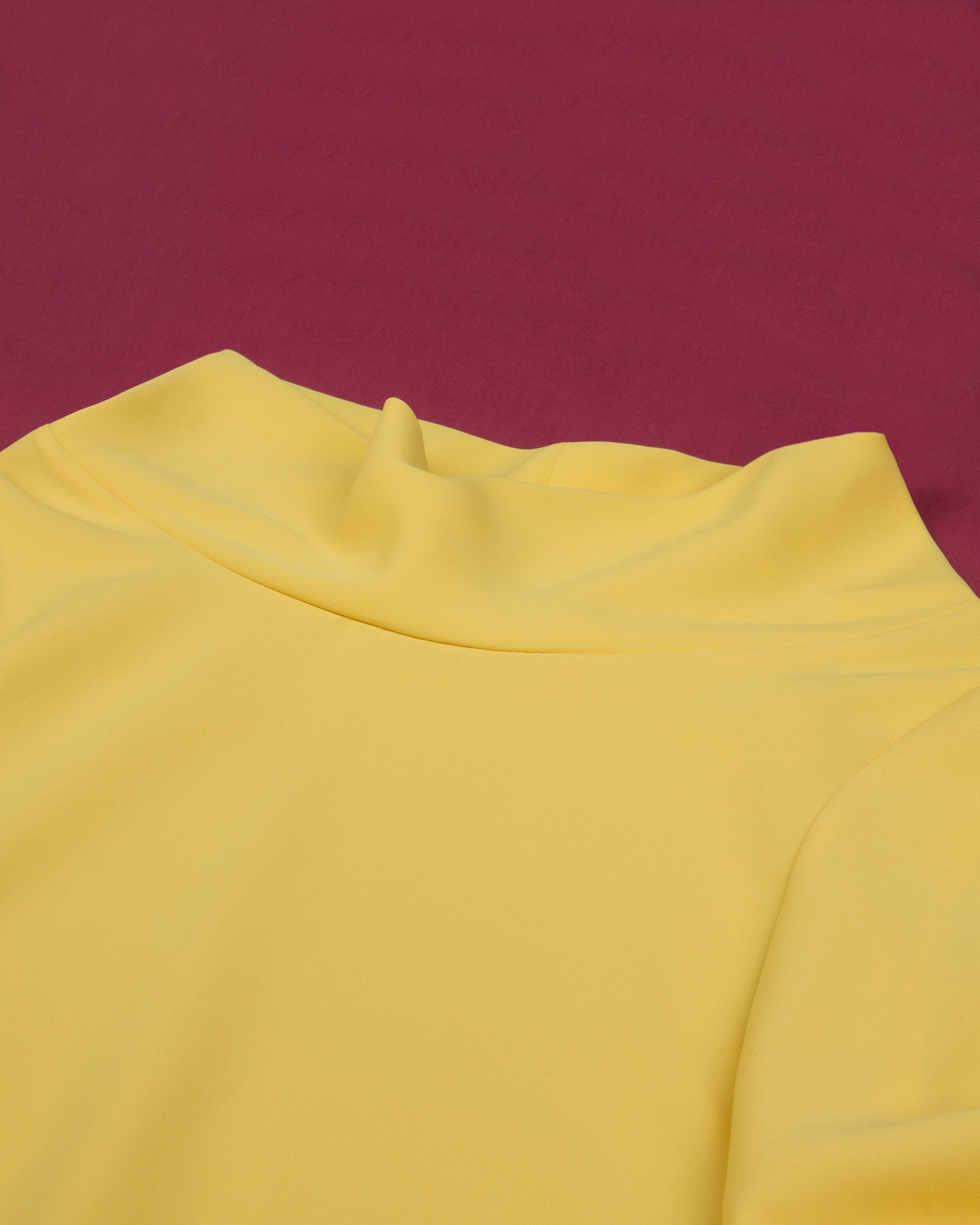 شومیز زنانه آستین فانوسی - زرد - یقه دراپه (شل)