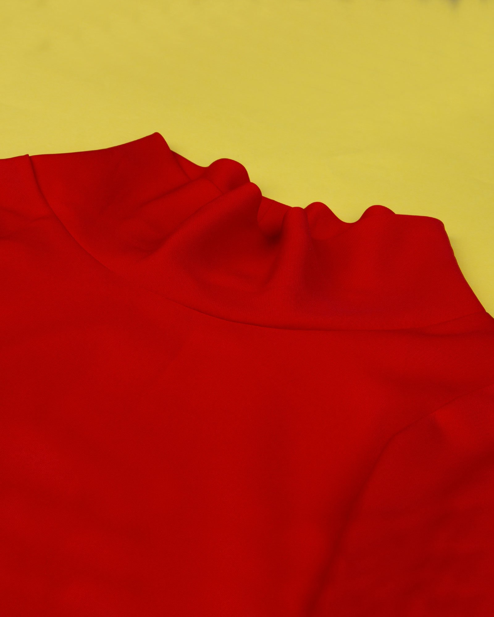 شومیز زنانه آستین فانوسی - قرمز روشن - یقه دراپه (شل)