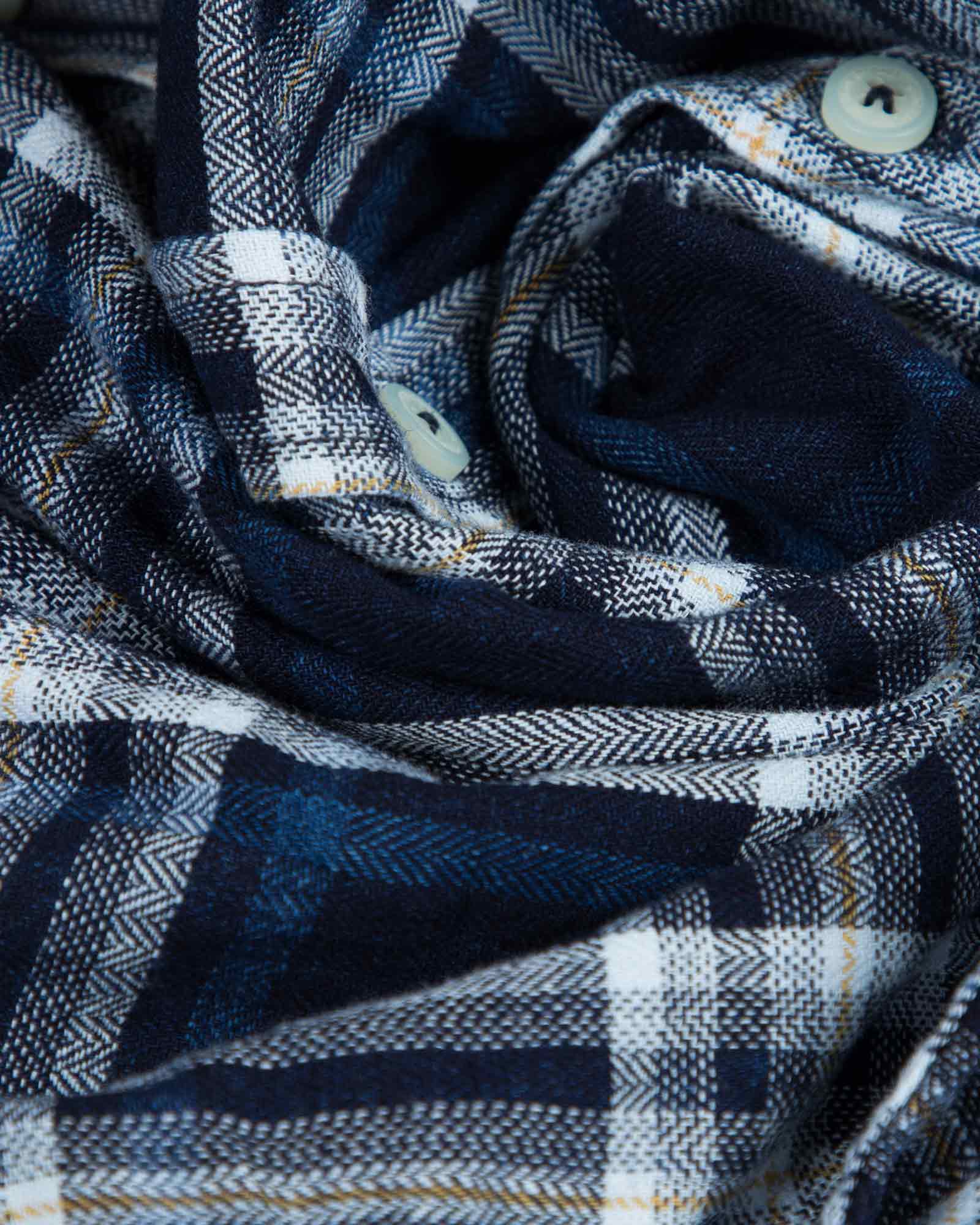 شومیز چهارخانه جین - سرمه‌ای تیره سفید - جین طرح‌دار