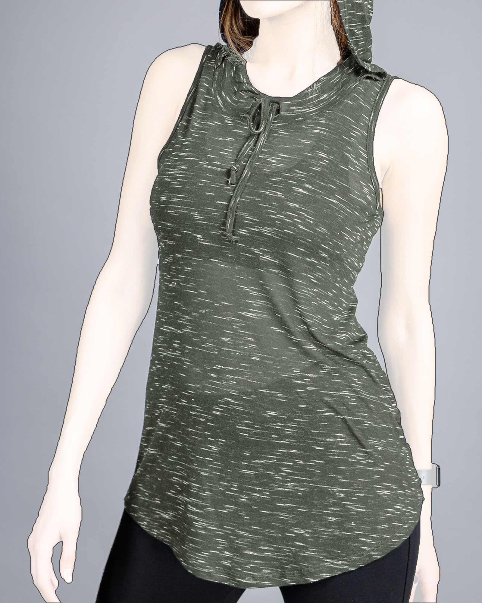 تاپ اسپرت کلاه‌دار-سبز-روبه رو