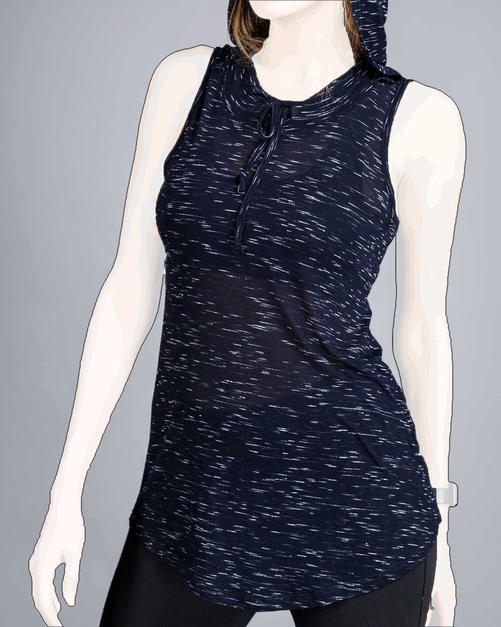 تاپ اسپرت کلاه‌دار-سرمه ای-روبه رو