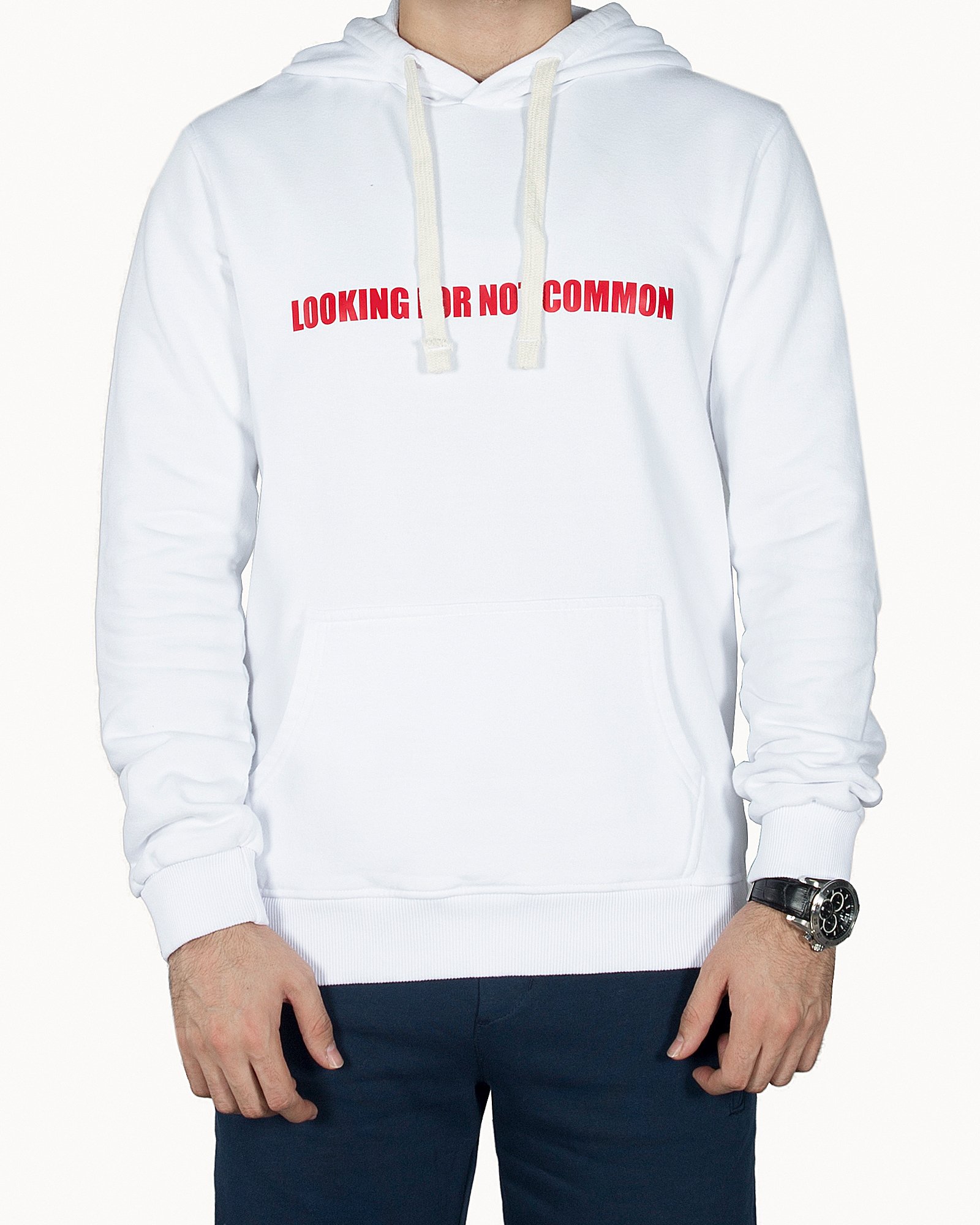 سویشرت کلاه دار مردانه سفید - سفید - رو به رو