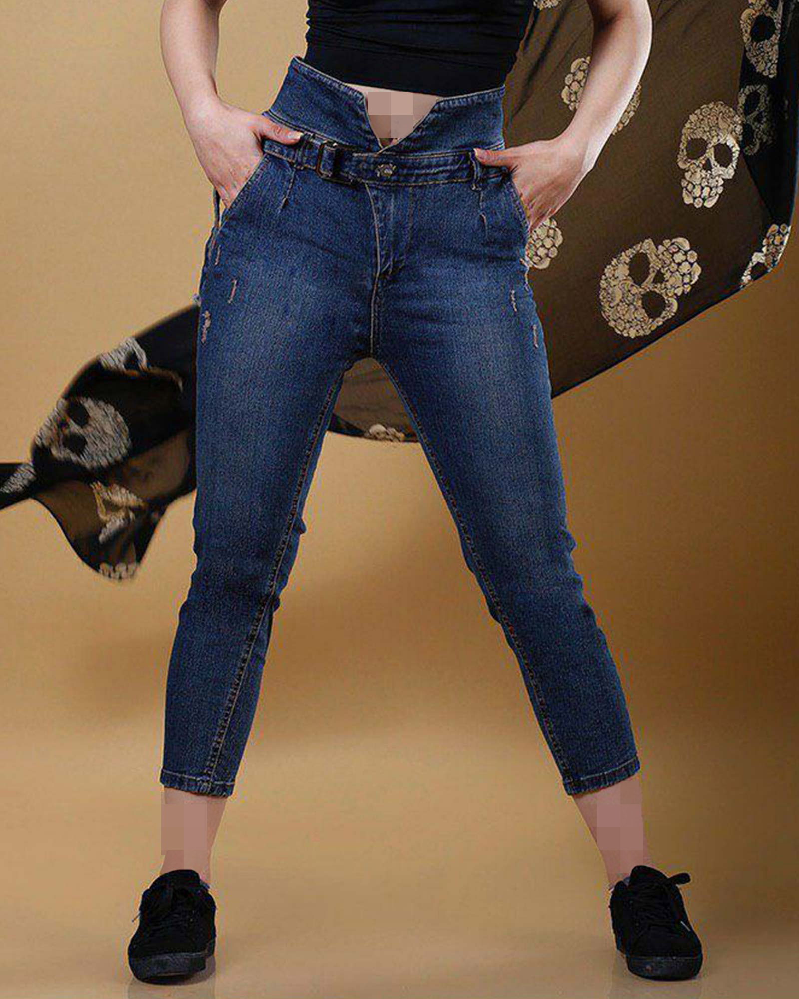 شلوار جین دخترانه بند دار