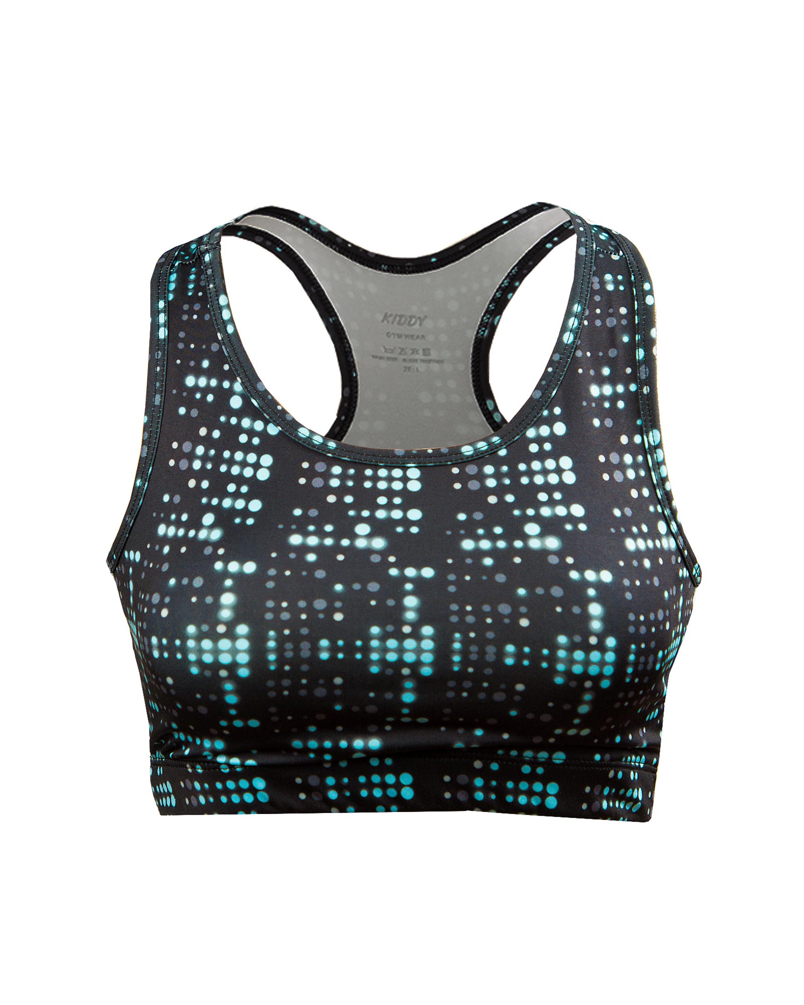 نیم تنه ورزشی خال خالی - آبی آسمانی - رو به رو