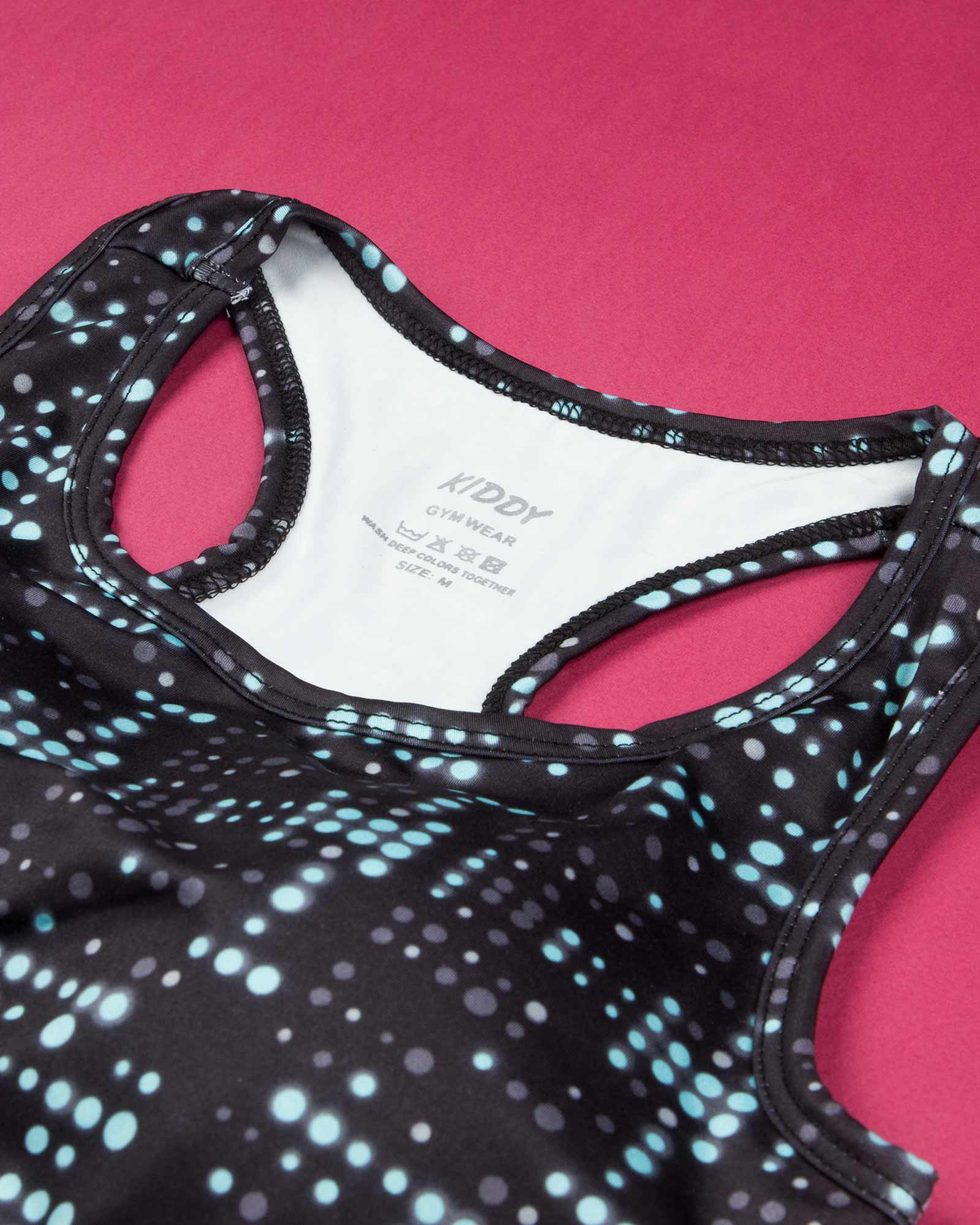 نیم تنه ورزشی خال خالی - آبی آسمانی - طرح‌دار