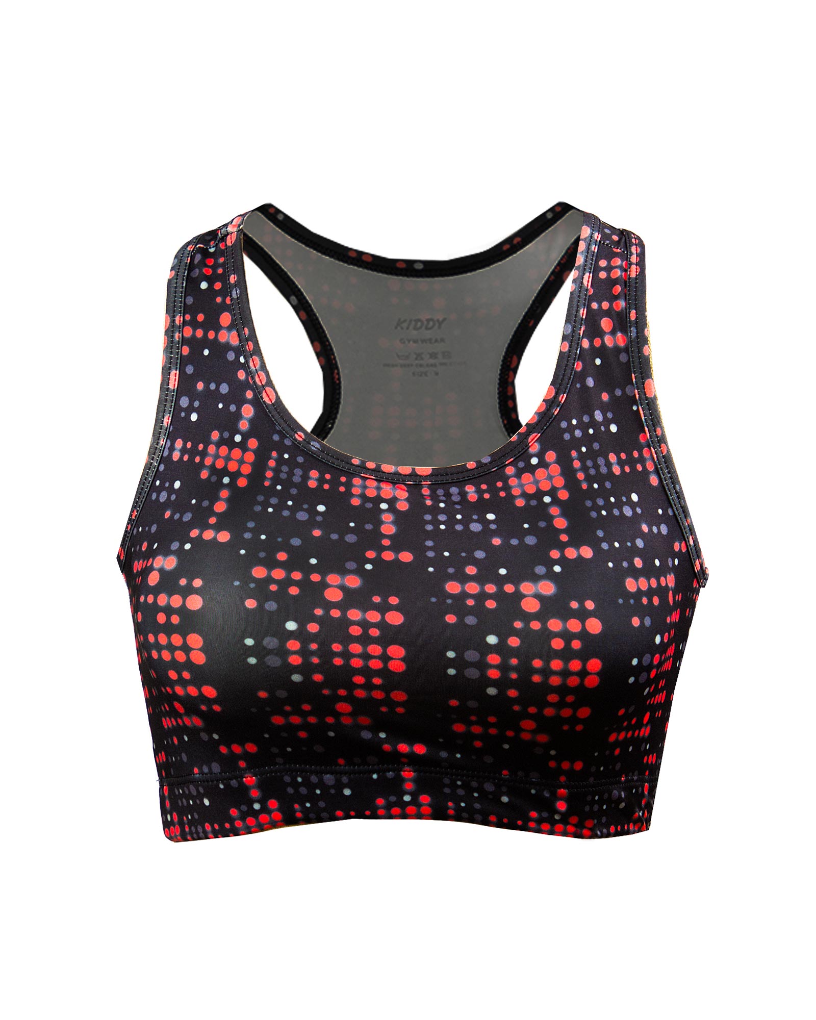 نیم تنه ورزشی خال خالی - قرمز روشن - رو به رو